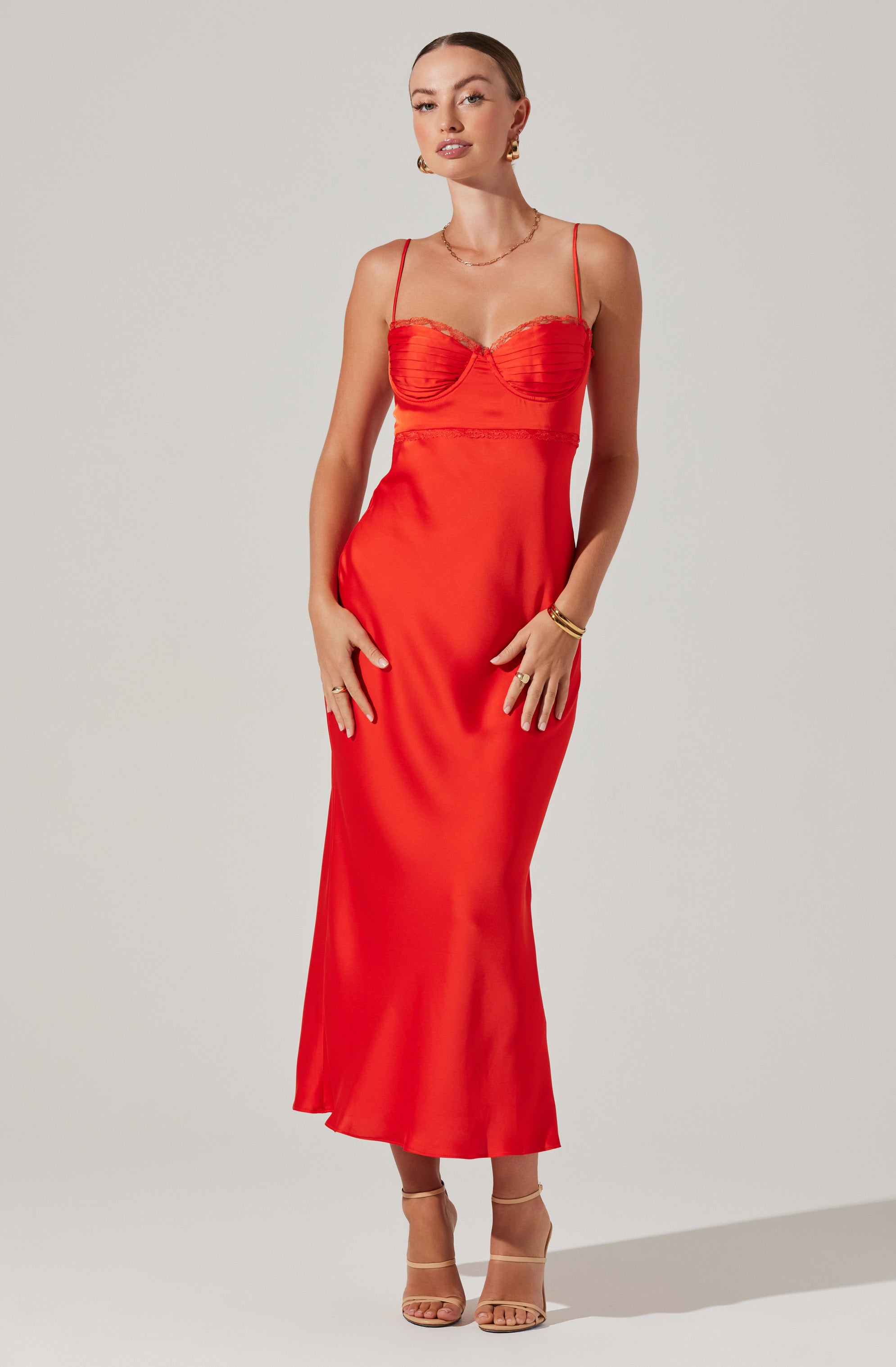 Florianne Satin Maxi Dress for Women - Elegant Long Formal Evening Gown with Slit - Perfect for Weddings, Prom, Parties & Special Occasions
