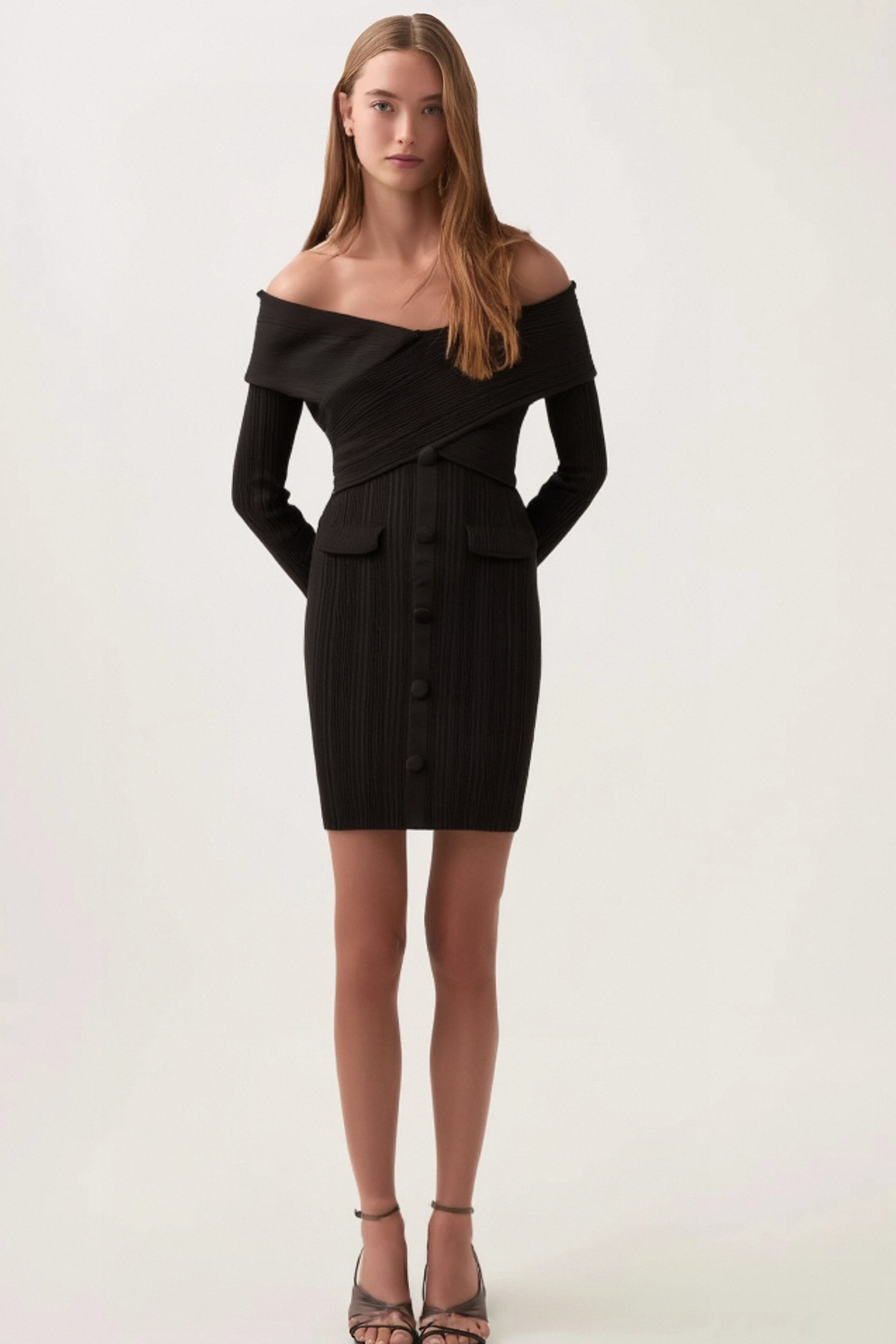 Alice Off Shoulder Ribbed Knit Mini Dress - Women's Sexy Bodycon Party Dress for Night Out, Date Night & Summer Vacation