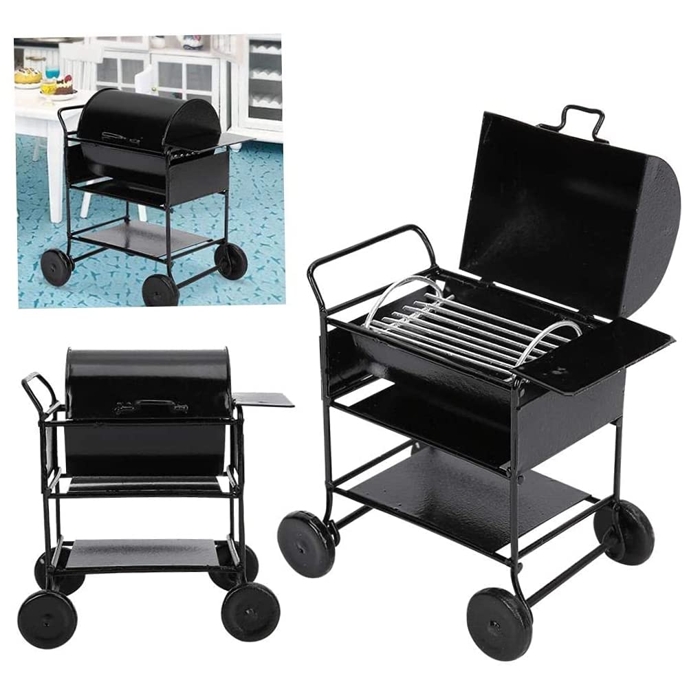 Miniature Dollhouse Kitchen Furniture Set - BBQ Grill, Roasting Oven & Food Accessories for Pretend Play | Perfect for Dollhouse Decor, Kids Role Play & Collectors Display