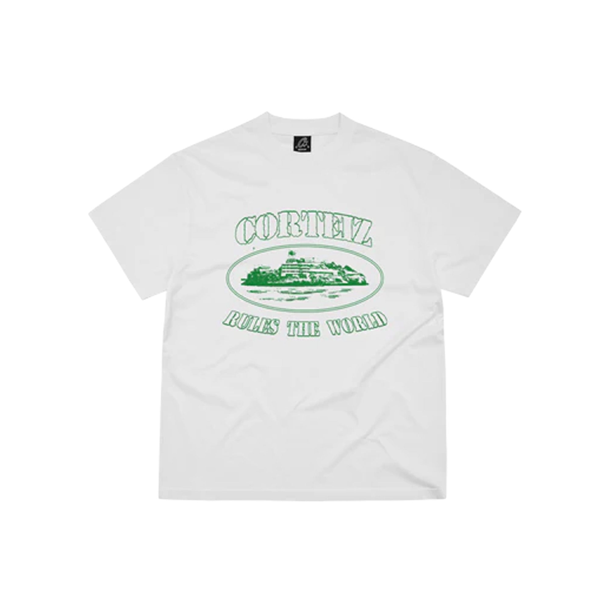 Corteiz OG Alcatraz T-Shirt - White & Green Streetwear | Men's Graphic Tee for Casual Wear & Urban Fashion