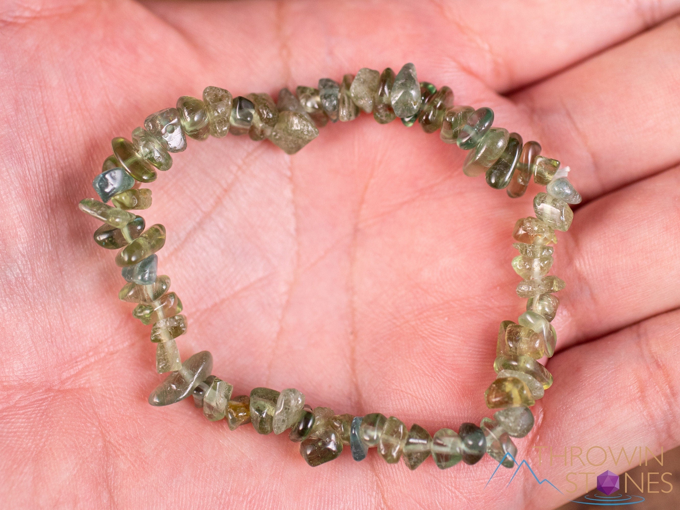Green Apatite Crystal Bracelet - Natural Healing Stone Chip Bead Bracelet, Handmade Spiritual Jewelry for Energy Balance & Emotional Healing | Perfect for Meditation, Yoga & Chakra Balancing