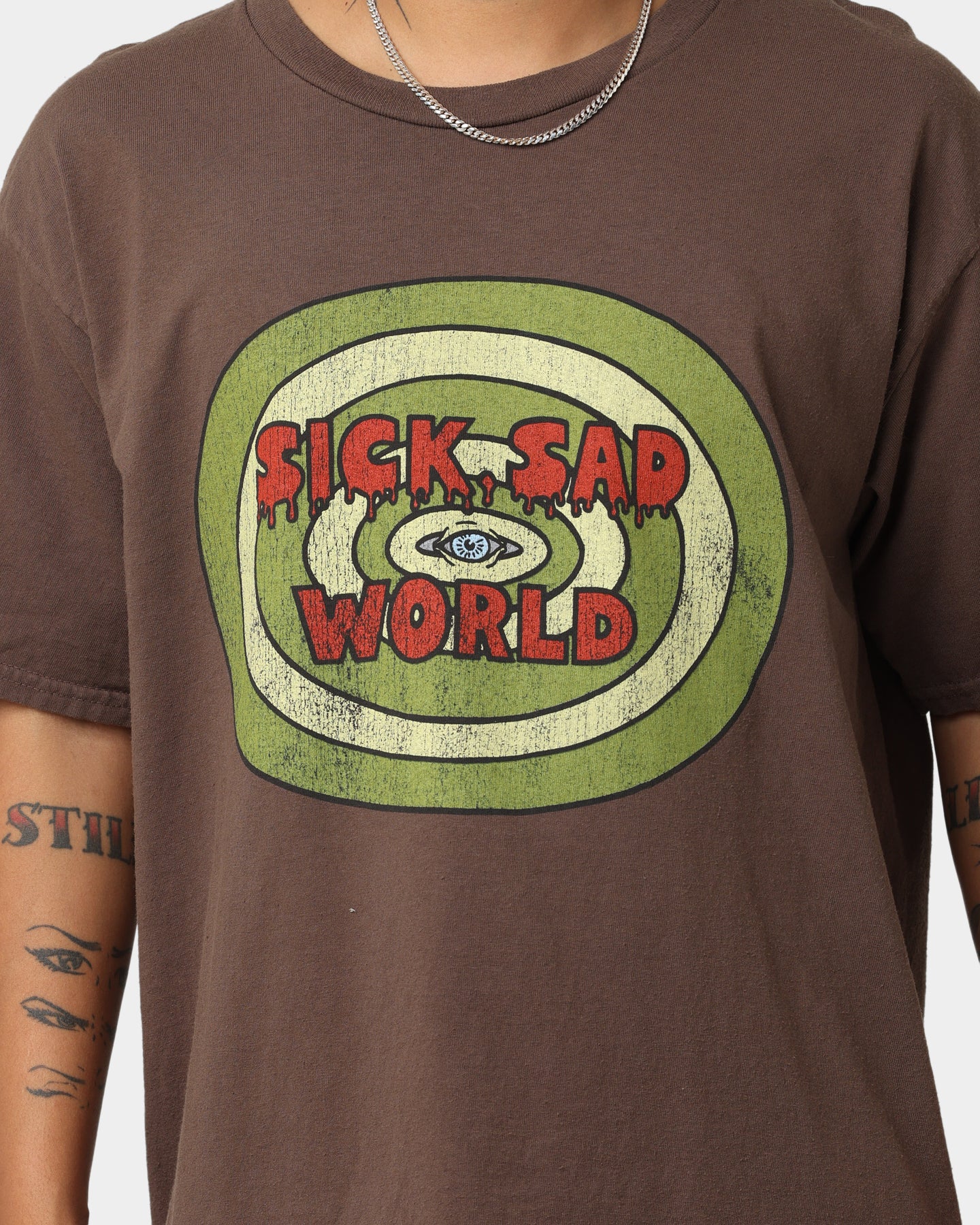 American Thrift X Daria Sick Sad World Graphic T-Shirt - Brown Vintage Cartoon Tee for Casual Wear & 90s Nostalgia Fashion