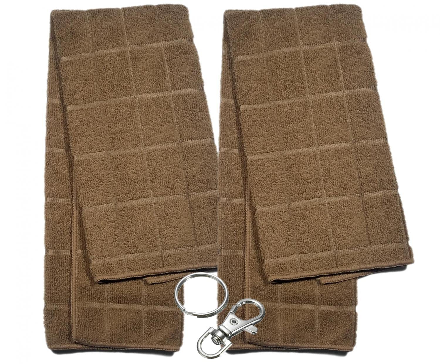 Premium Chocolate Windowpane Pattern Microfiber Kitchen Dish Towels - Ultra Soft, Highly Absorbent & Quick Drying Set of 2 with Free Bonus - Perfect for Dish Drying, Hand Wiping & Kitchen Cleaning