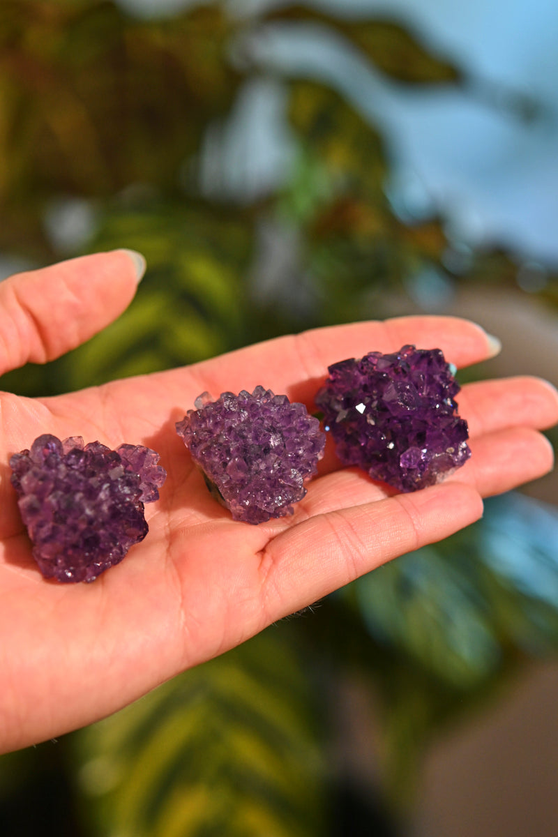Natural Mini Amethyst Flower Cluster - Healing Crystal for Meditation, Home Decor & Jewelry Making | Perfect for Spiritual Gifts, Yoga Spaces & Crystal Collections