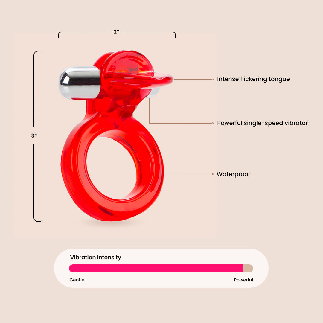 CalExotics Wireless Clit Flicker Vibrating Cock Ring - Hands-Free Pleasure for Couples & Solo Play, Rechargeable Adult Toy for Enhanced Intimacy & Stimulation