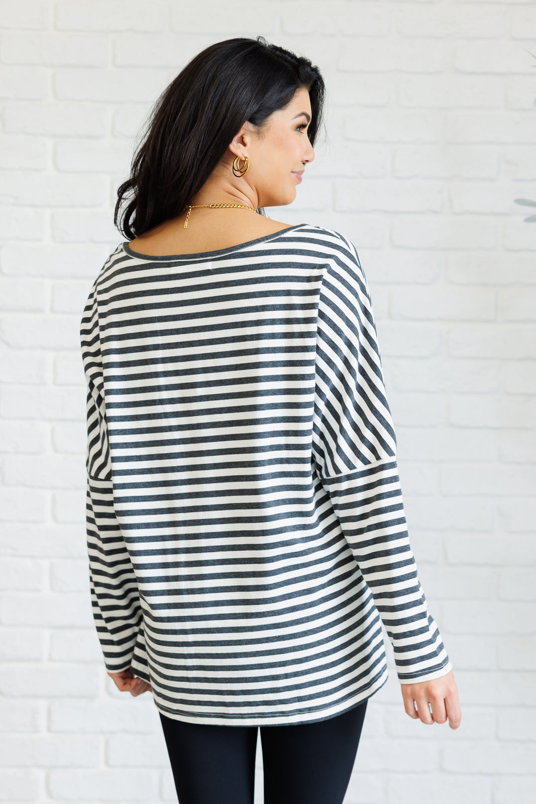 Obviously Mine Striped Oversized Top - Women's Fashion Loose Fit Long Sleeve Shirt for Casual Wear, Work & Weekend Outfits
