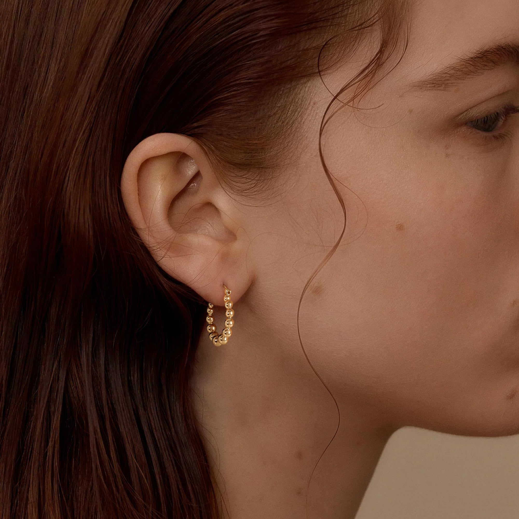 14K Gold Plated Huggie Hoop Earrings for Women - Hypoallergenic Twisted Chain Hollow Out Earrings | Fashion Jewelry Gift for Her | Perfect for Everyday Wear, Date Night & Special Occasions