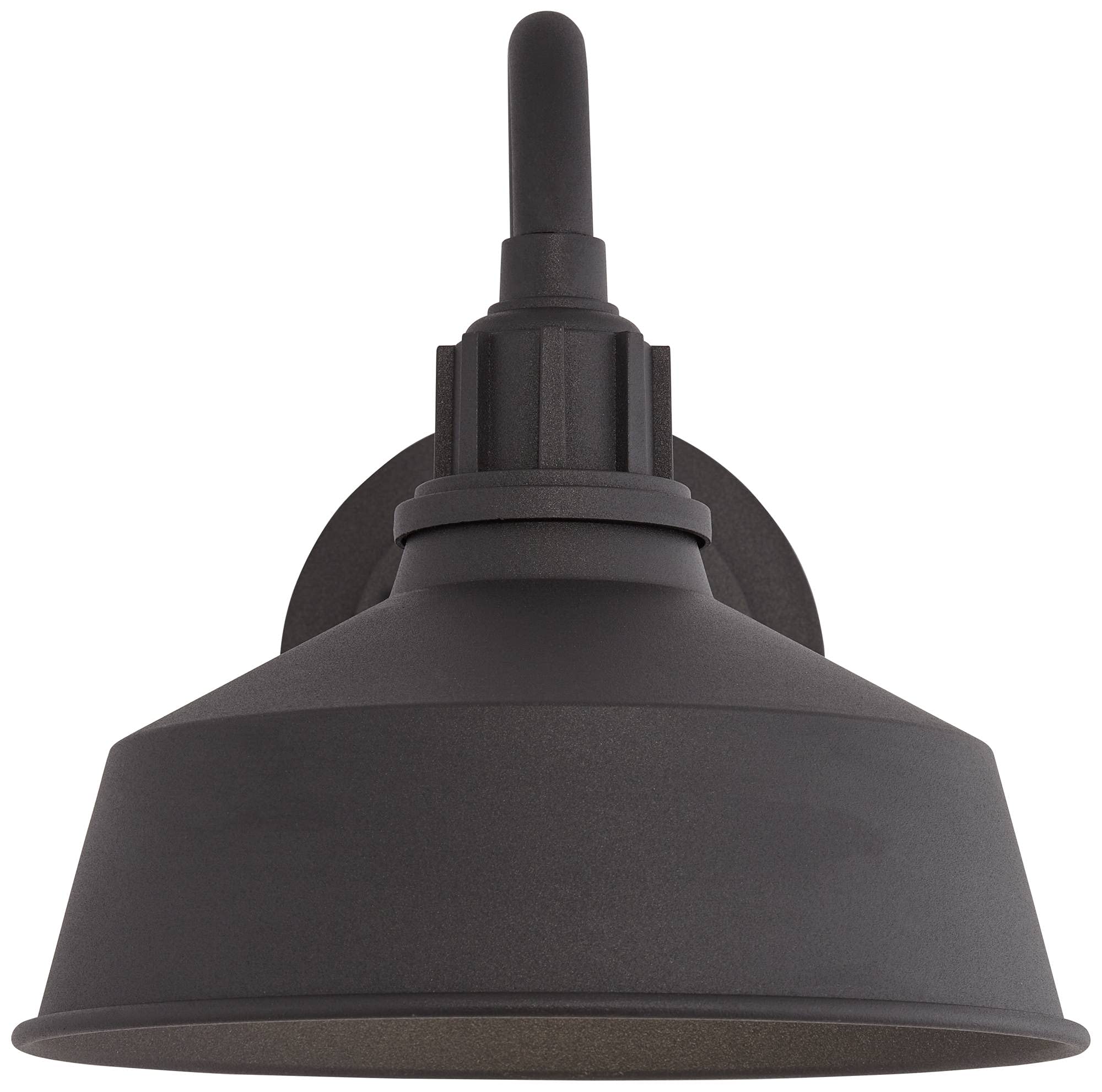 Franklin Iron Works Arnett Rustic Industrial Farmhouse Outdoor Barn Light Fixture - Black Gooseneck Wall Sconce, 10.5