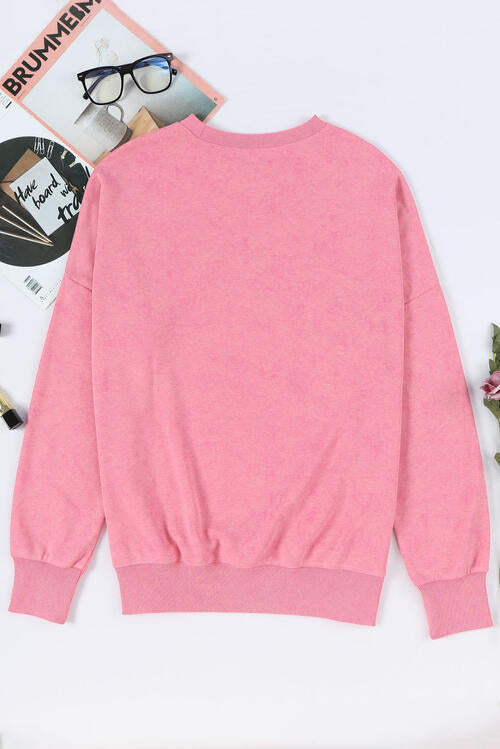 Sparkly Sequin Candy Cane Christmas Sweatshirt for Women - Festive Round Neck Pullover with Side Slit - Perfect for Holiday Parties & Family Gatherings