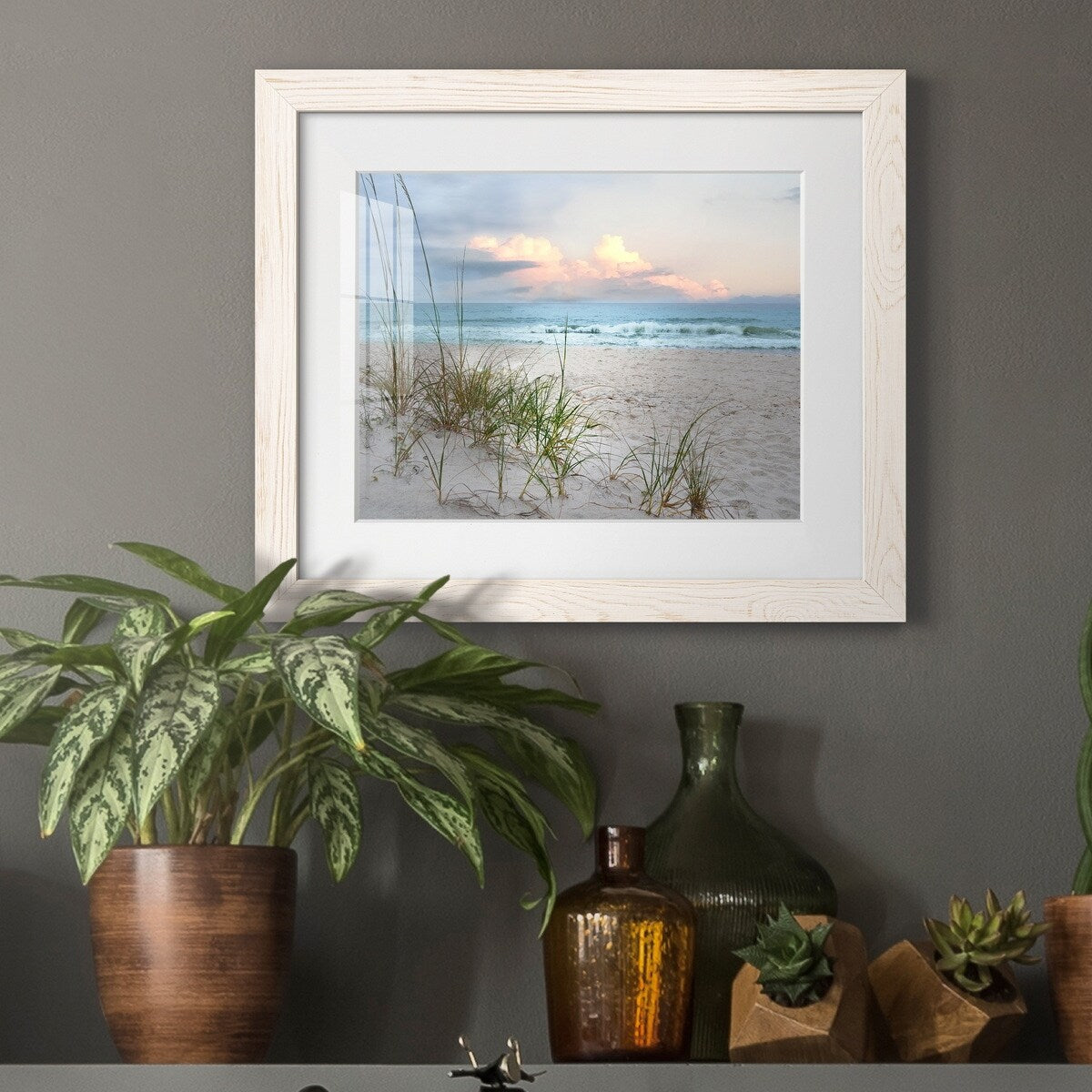 Premium Framed Beach Driftwood Wall Art Print - Coastal Home Decor for Living Room, Bedroom & Office