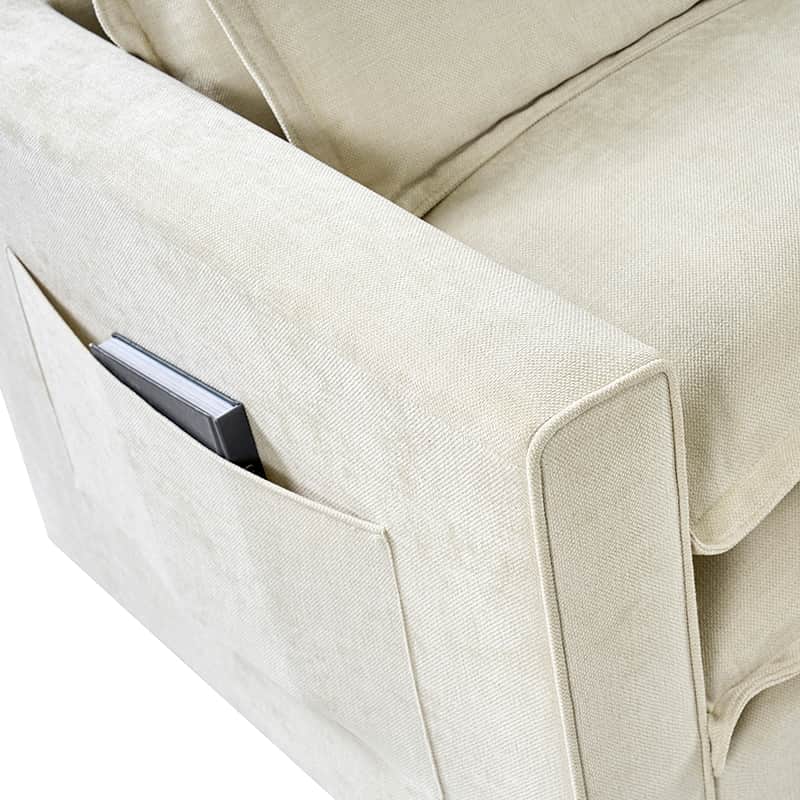 Comfortable Storage Sofa with Dual Layer Cushions & Wide Armrests - Perfect for Living Room, Bedroom, and Small Space Relaxation