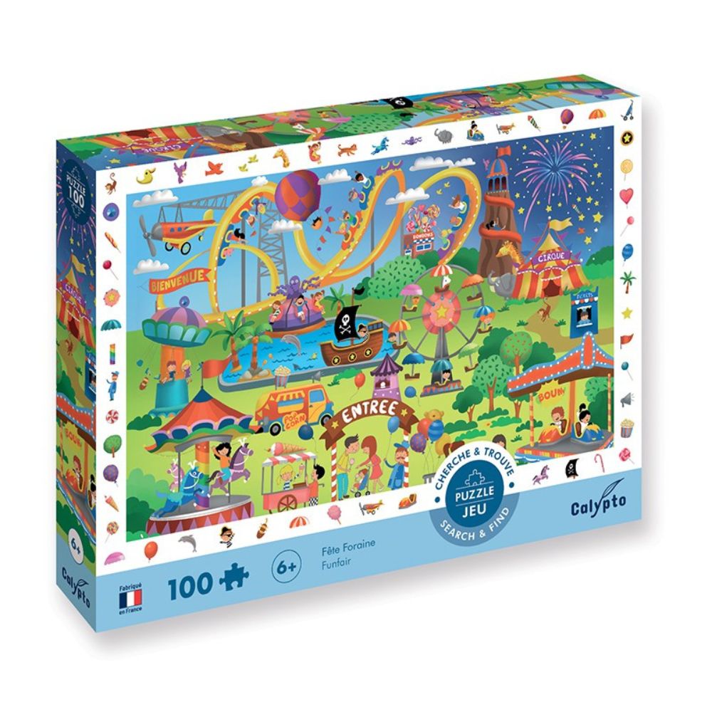 Calypto Jigsaw Puzzle - Search & Find Fun Fair 100 Piece Puzzle for Kids & Adults - Perfect for Family Game Night & Educational Play