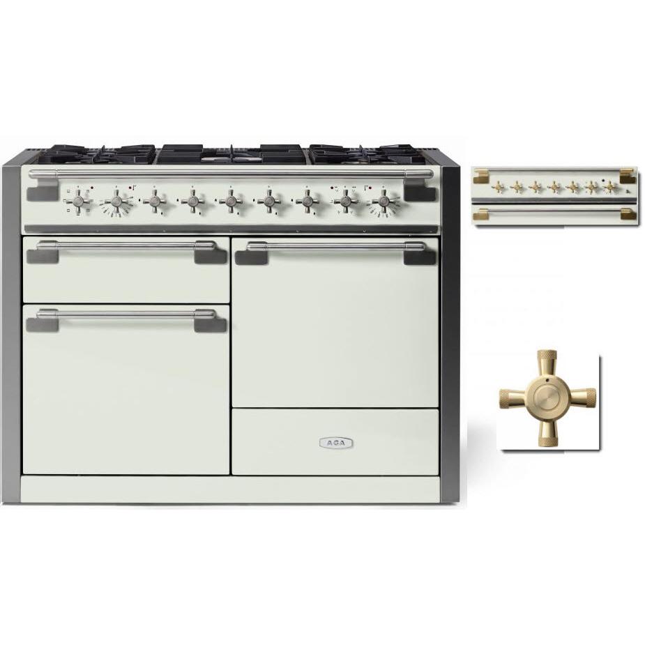 AGA 48-inch Elise Dual Fuel Range with True European Convection - AEL481DFABWHT | Professional Gas & Electric Stove for Home Chefs | Perfect for Baking, Roasting & Entertaining