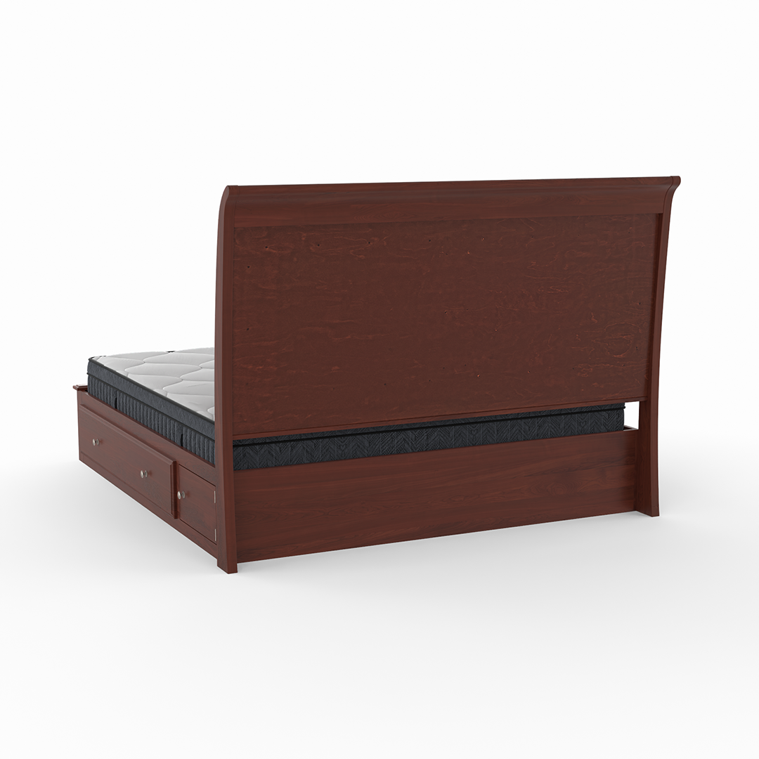 Amish Classic Solid Wood Storage Bed Frame - Queen Size with Underbed Drawers for Extra Organization | Perfect for Small Bedrooms, Guest Rooms & Dormitories