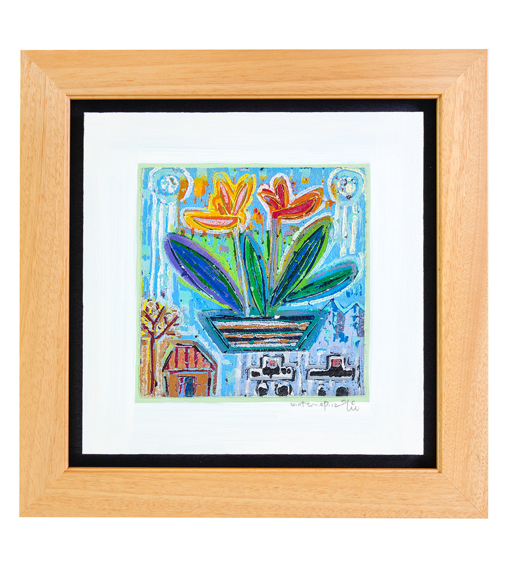 Original Woodblock Painting 'Winter' by Seung Lee - Handmade Asian Artwork for Home Decor & Gift Giving