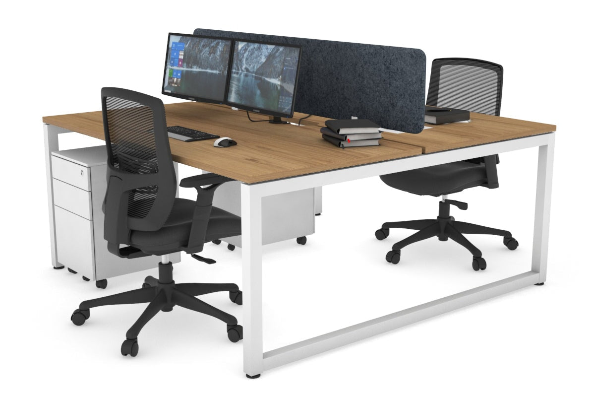 Quadro Loop Legs 2 Person Office Workstation - 1600L x 800W with Cable Management - Modern Shared Desk for Collaborative Workspaces & Home Offices