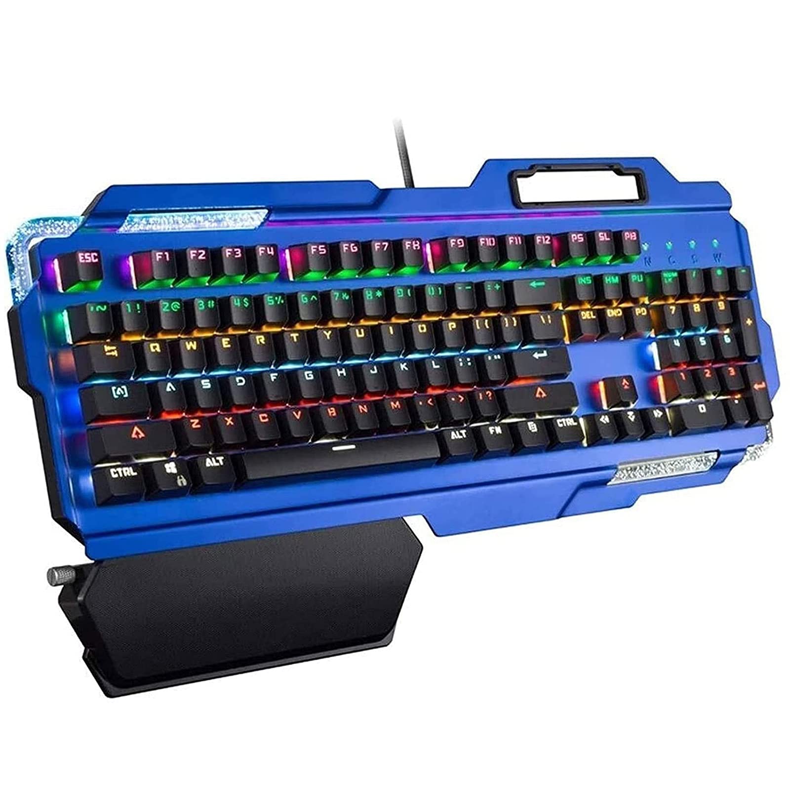 KDJFHDJ Wired Mechanical Gaming Keyboard with RGB Backlit, USB Plug & Play, 104 Keys Anti-Ghosting - Perfect for Office Work, Gaming & Typing on PC/Mac