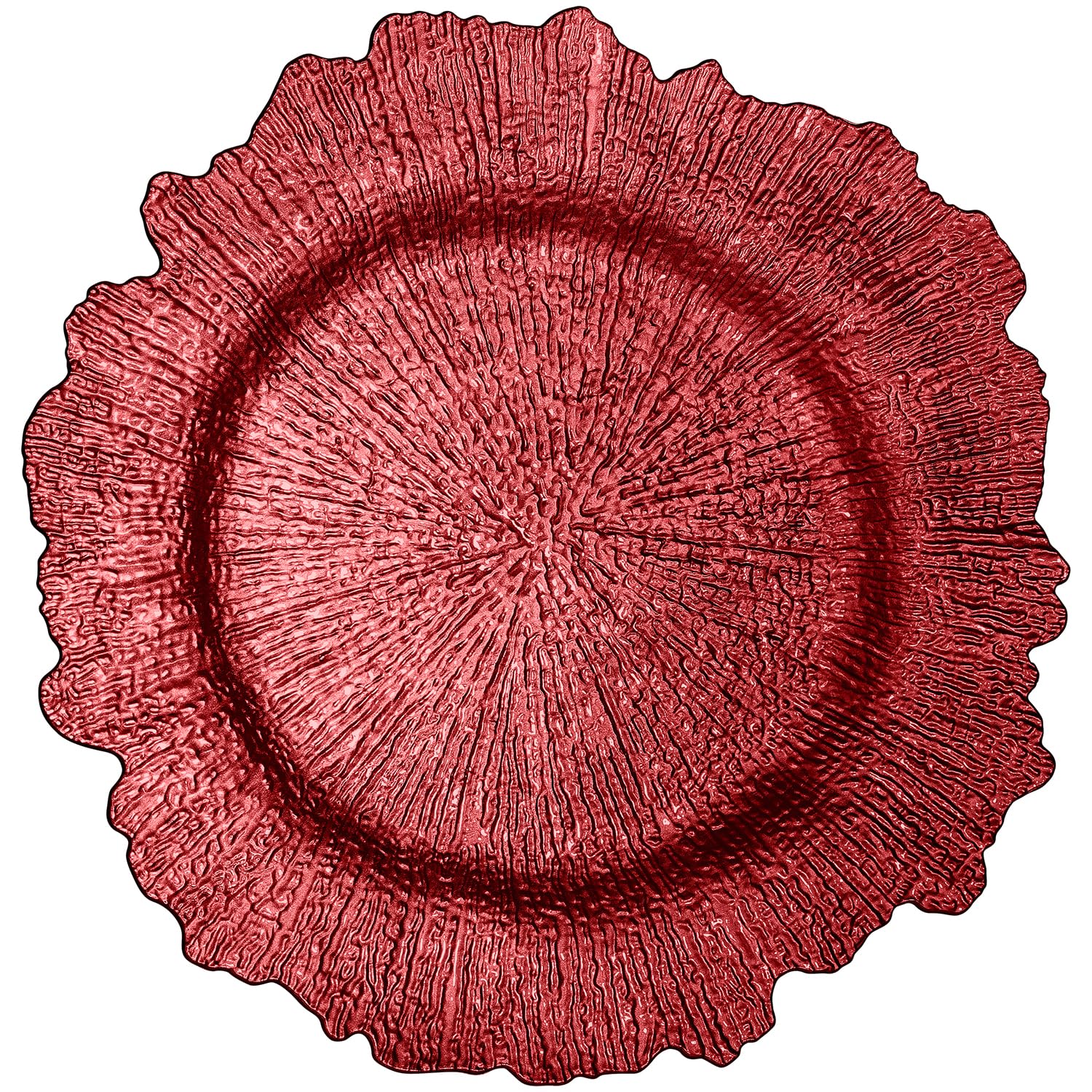 Elegant Red Charger Plates Set - 13