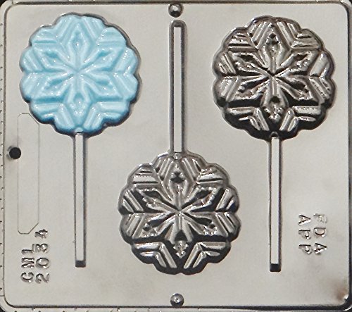 Snowflake Lollipop Chocolate Candy Mold - Christmas Holiday Baking Supplies for DIY Treats & Party Favors (2034) - Perfect for Christmas Gifts, Cookie Decorating and Winter Party Desserts