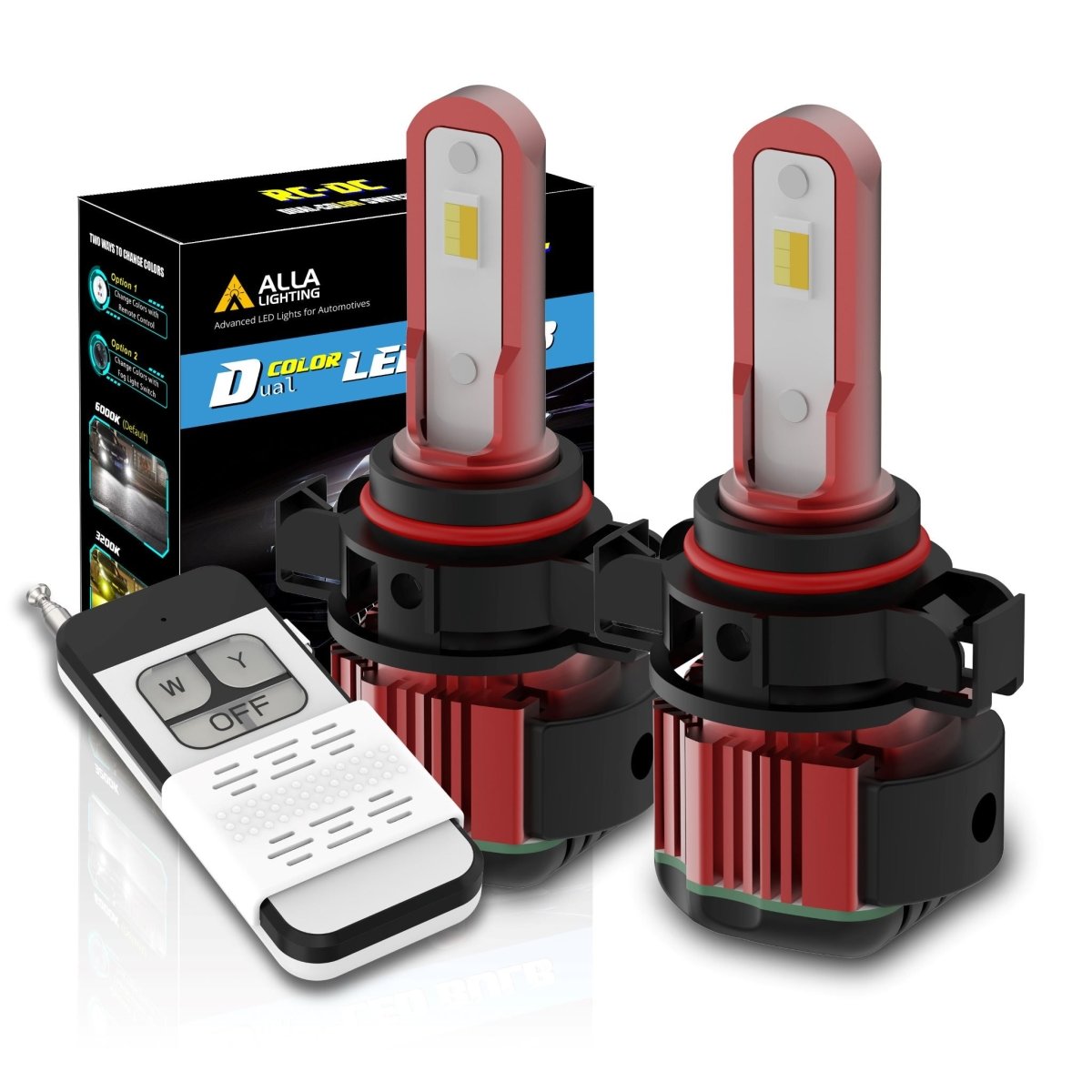 2504 PSX24W LED Switchback Fog Light Bulbs - White & Amber Color Changing for Cars, Trucks, SUVs | Durable & Bright Off-Road Lighting for Fog, Rain & Night Driving