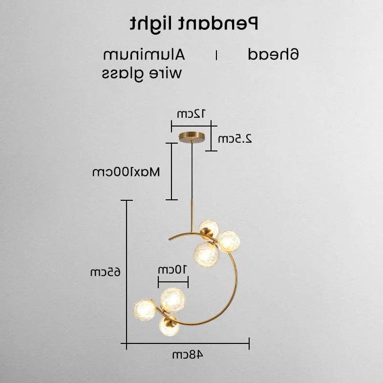 Modern Semi Arc White Glass Ball Pendant Light - Elegant Hanging Chandelier for Dining Room, Kitchen Island, Bedroom & Living Room Decor