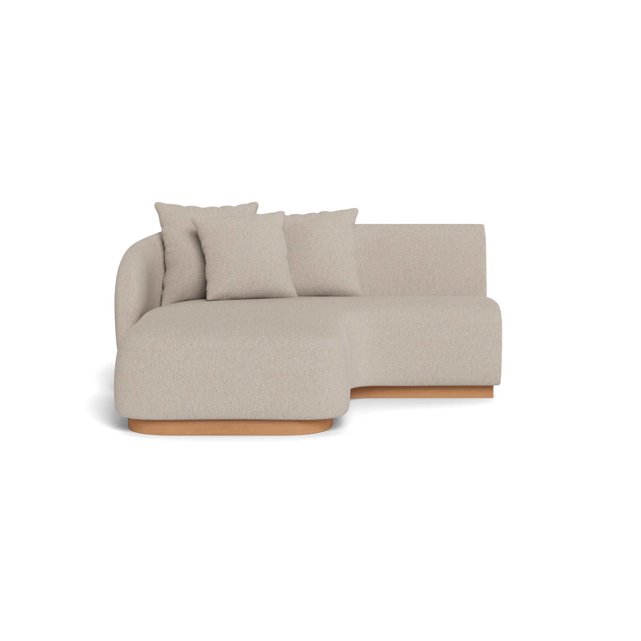 Como Curved Chaise Left - Modern Outdoor Lounge Chair with Water-Resistant Cushions, Perfect for Patio, Poolside, and Backyard Relaxation