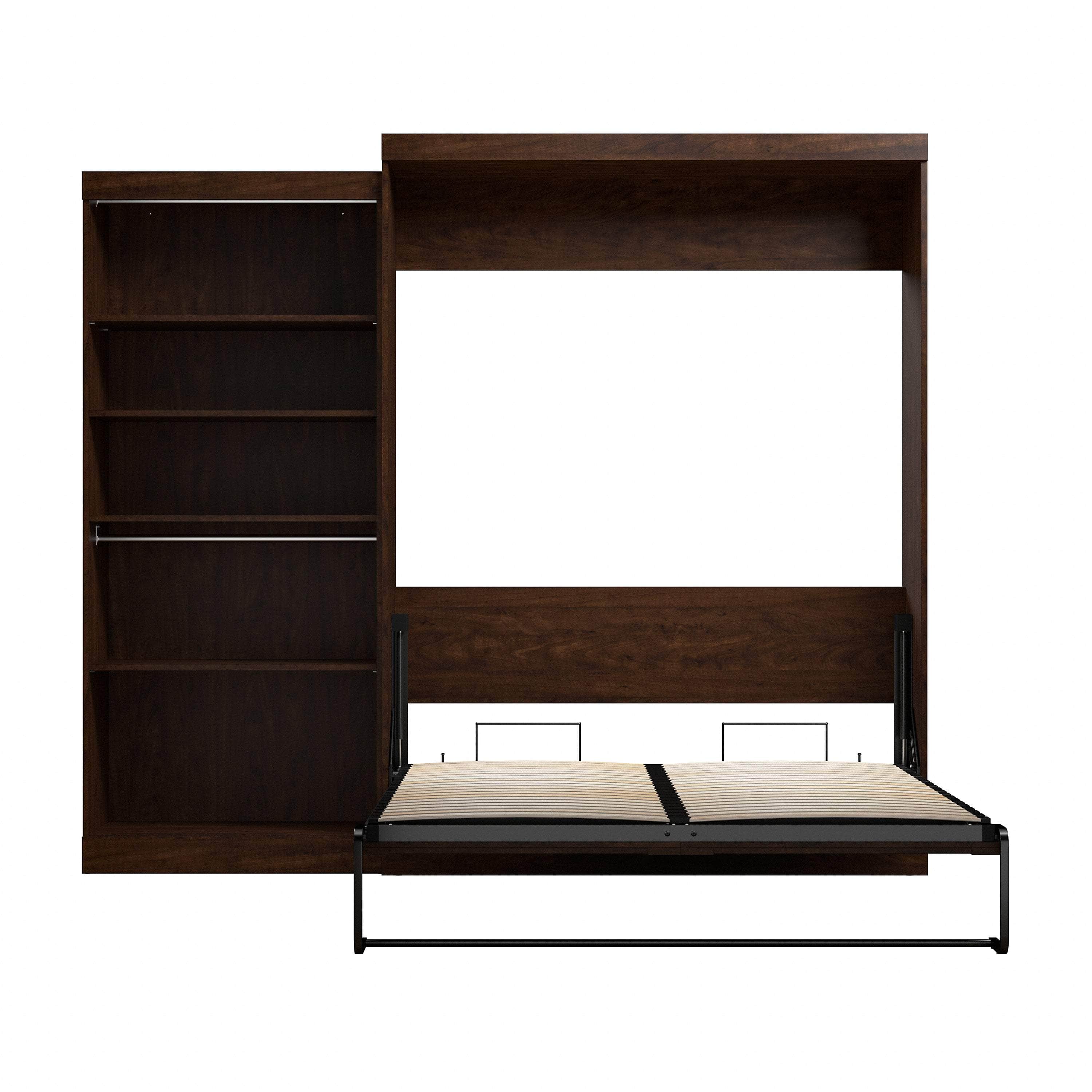 Pur Queen Murphy Wall Bed with Closet Organizer (101W) - 7 Color Options | Space-Saving Wall Bed for Small Apartments, Guest Rooms & Home Offices
