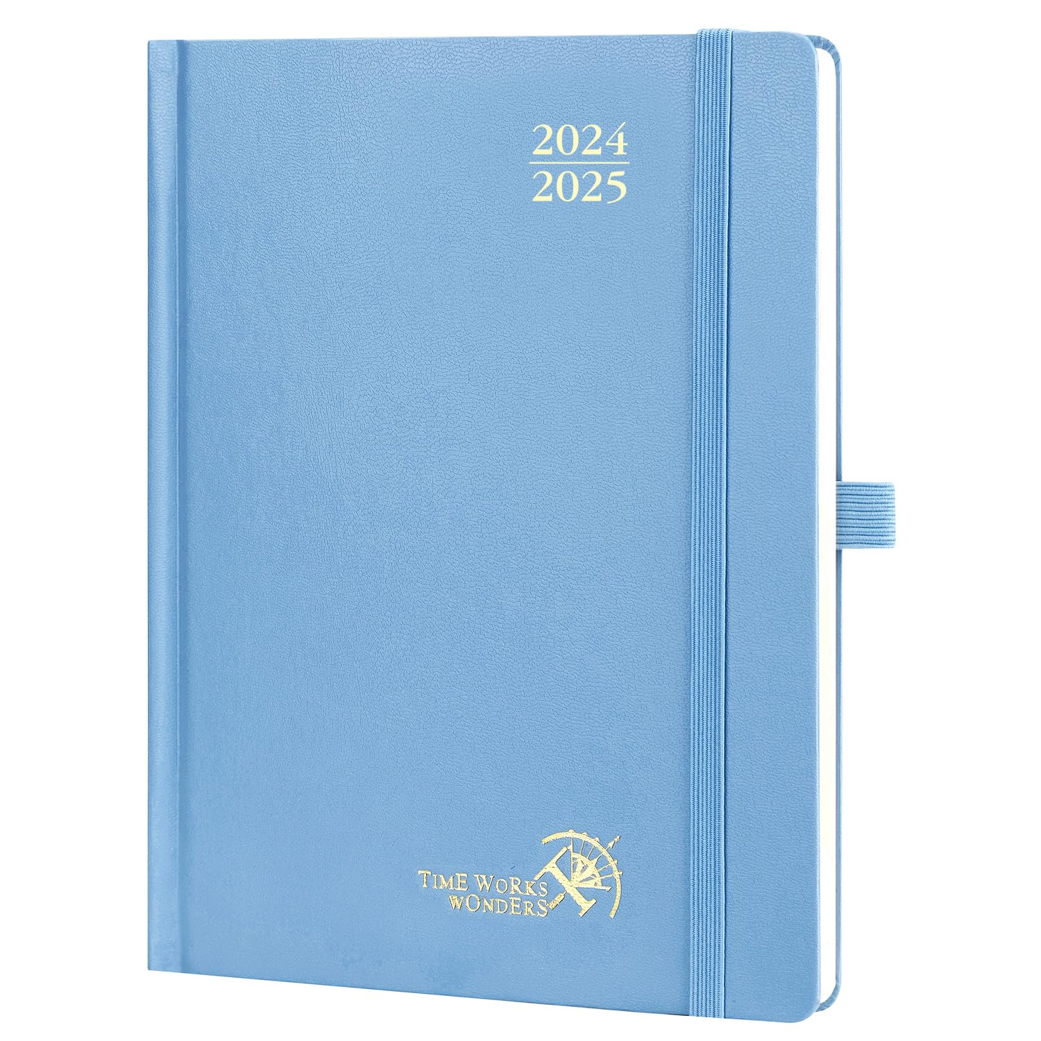 POPRUN 2025 Weekly Planner (17 Months: August 2024 - December 2025) 8.7 x 6.5 Inch Hardcover School Planner with 30-Minute Time Slots, FSC Certified Paper - Misty Blue | Perfect for Students, Professionals & Daily Planning