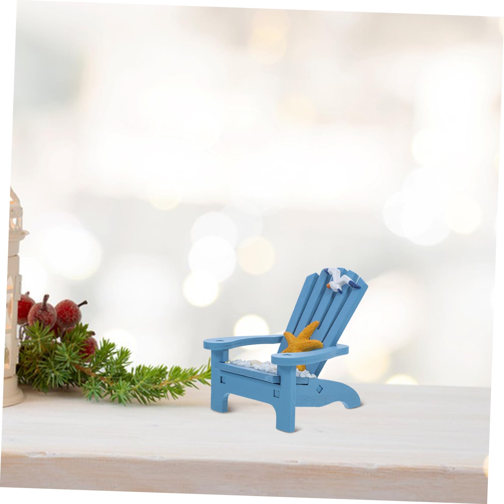 Miniature Wooden Beach Chairs - Nautical Cake Toppers & Fairy Garden Decor - Adirondack Style Deck Chairs for DIY Crafts, Wedding Centerpieces & Coastal Home Decor