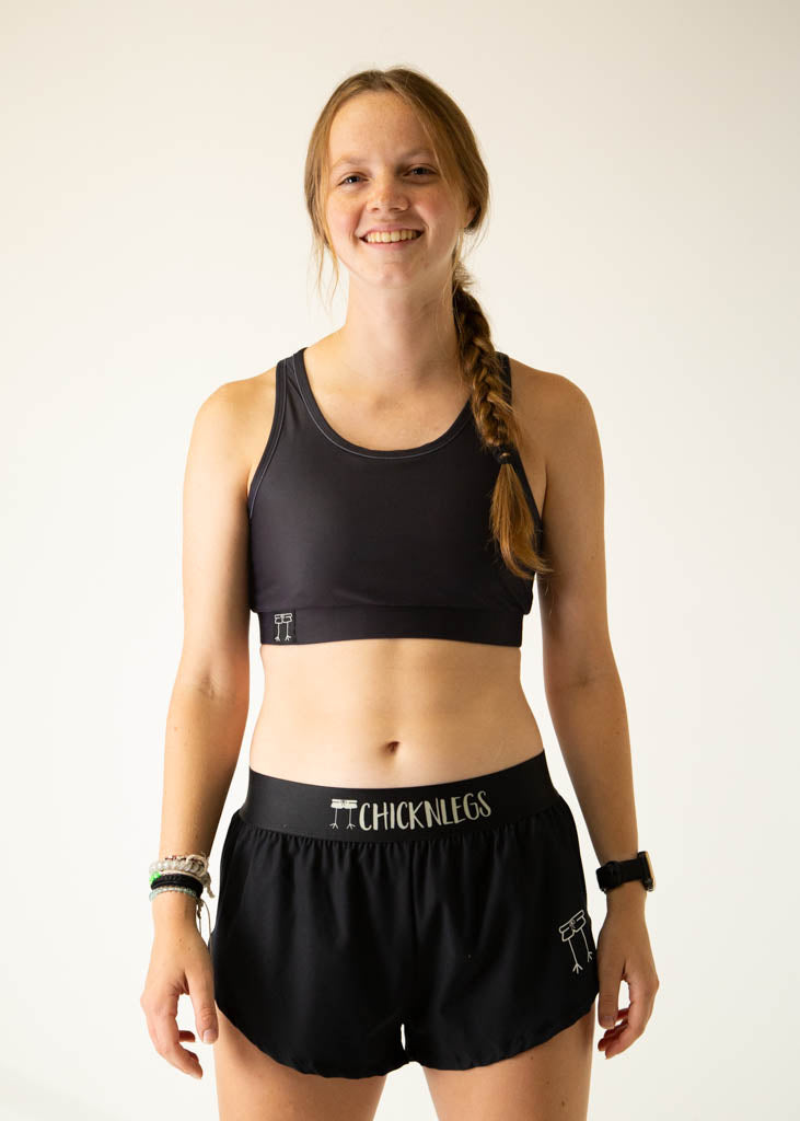 Black OG Sports Bra for Women - High Support Workout Top for Running, Yoga & Gym - Breathable & Comfortable Activewear