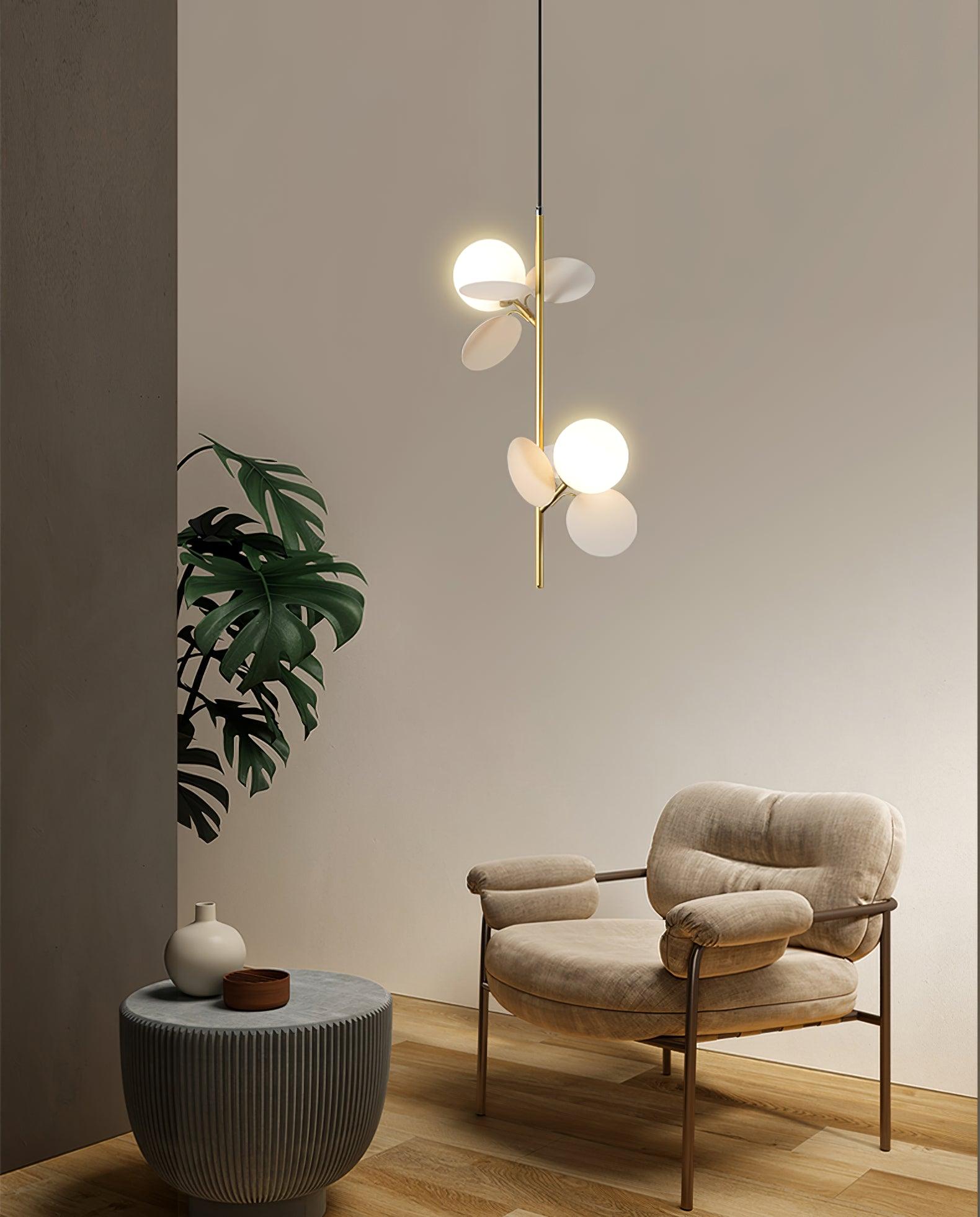 Blanca Pendant Light - Modern Hanging Ceiling Lamp for Kitchen Island, Dining Room & Bedroom | Elegant Glass Shade with Brass Finish | Indoor Lighting Fixture