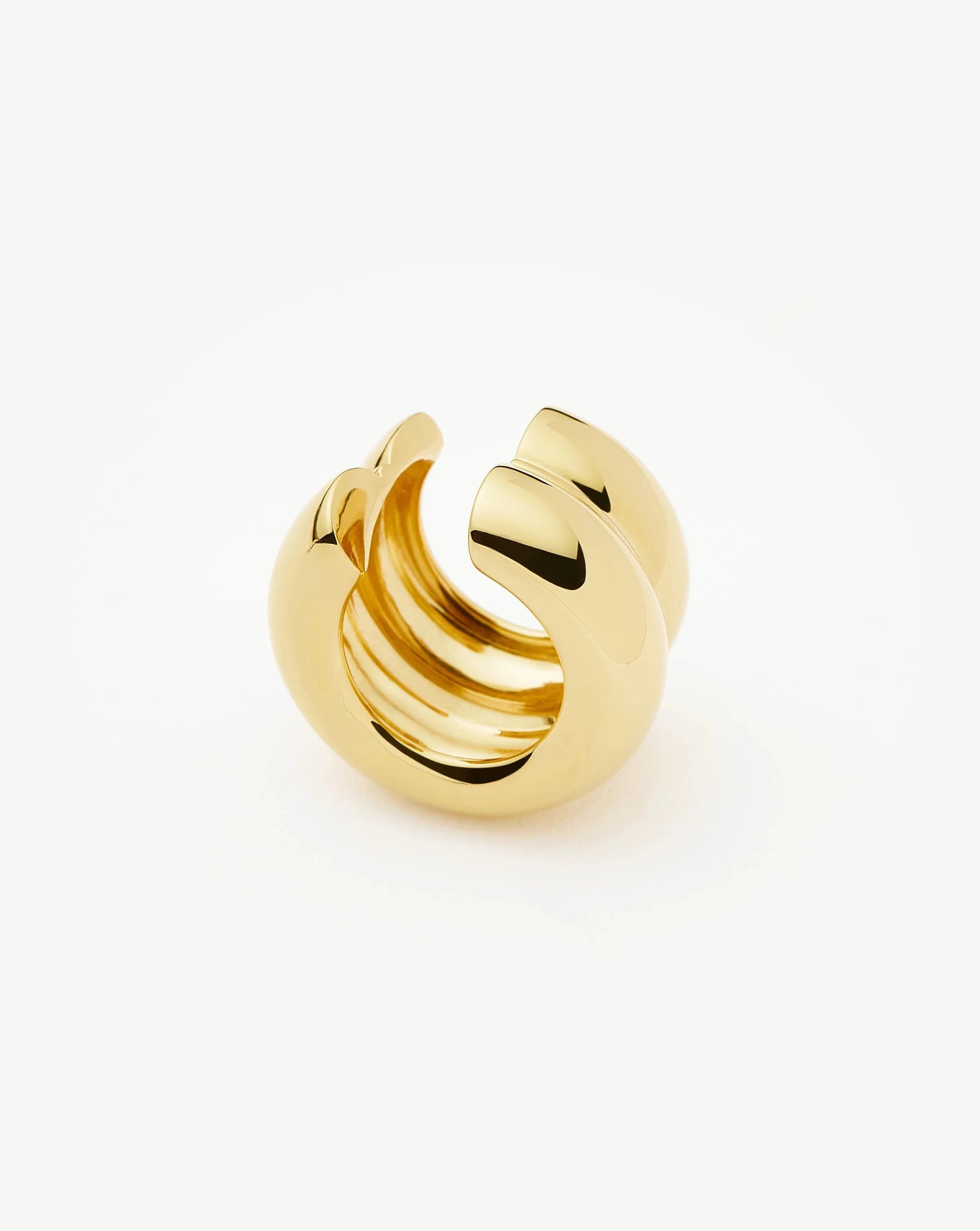 Elegant Sculptural Chubby Double Ear Cuff - 18k Gold Plated Statement Earrings for Women | Perfect for Parties, Weddings & Special Occasions
