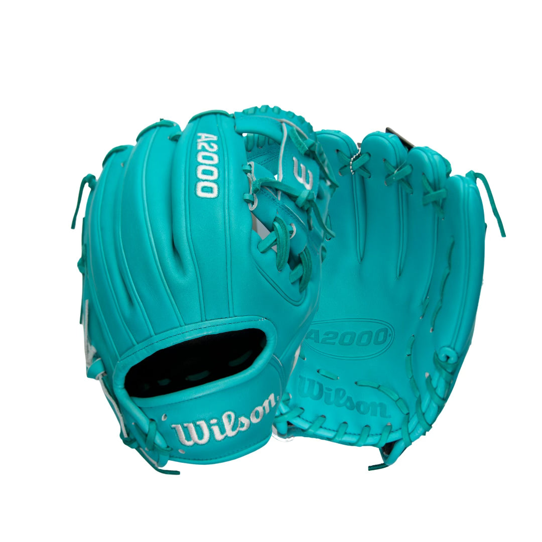 Wilson A2000 1786 Mahi 11.5 Inch Infield Baseball Glove - Premium Leather Teal & White - Perfect for Infield Practice, Games & Training