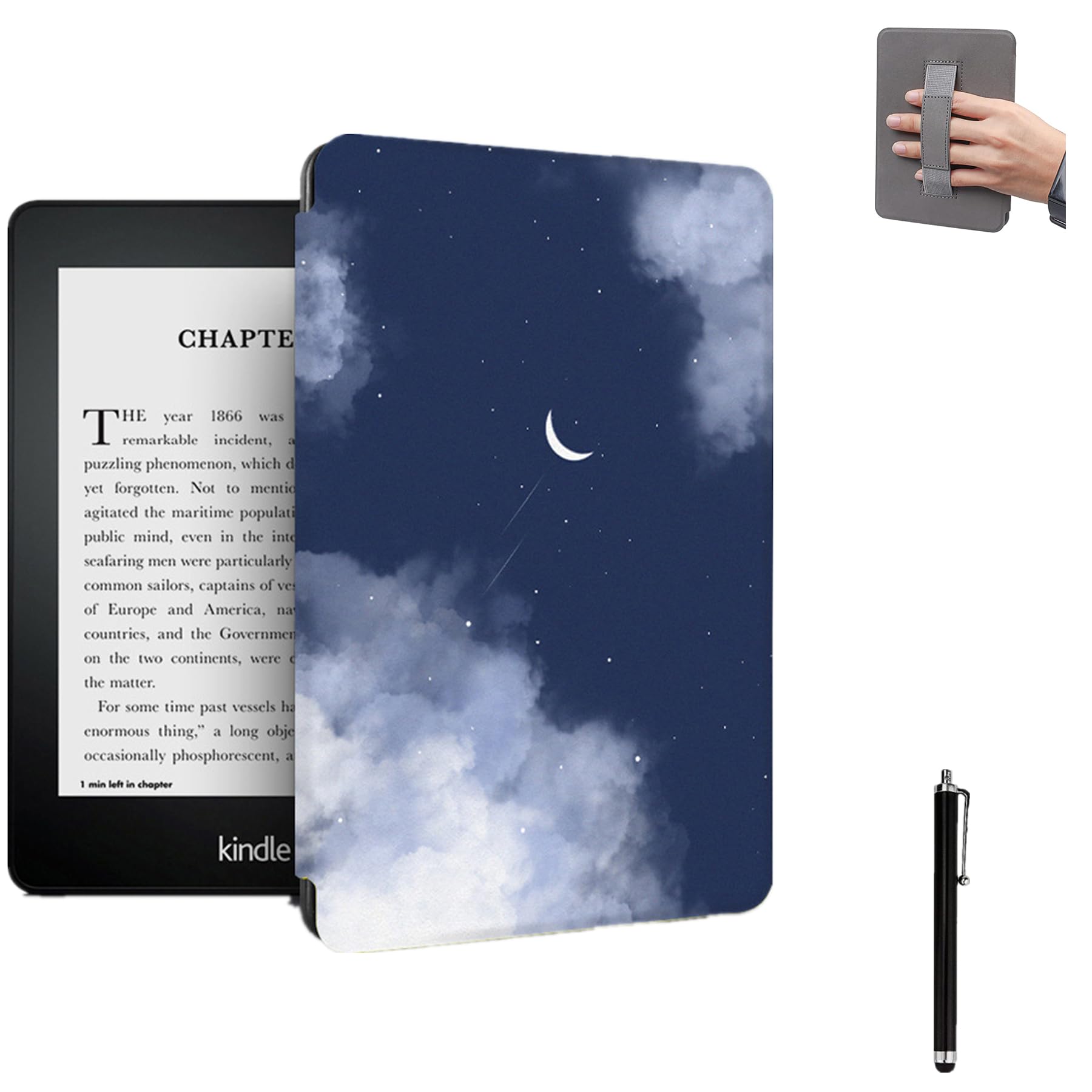 Premium Kindle Paperwhite 10th Gen Case (2018 Model PQ94WIF) - Lightweight Protective Cover with Hand Strap & Auto Sleep/Wake - Perfect for Reading at Home, Travel & Commuting
