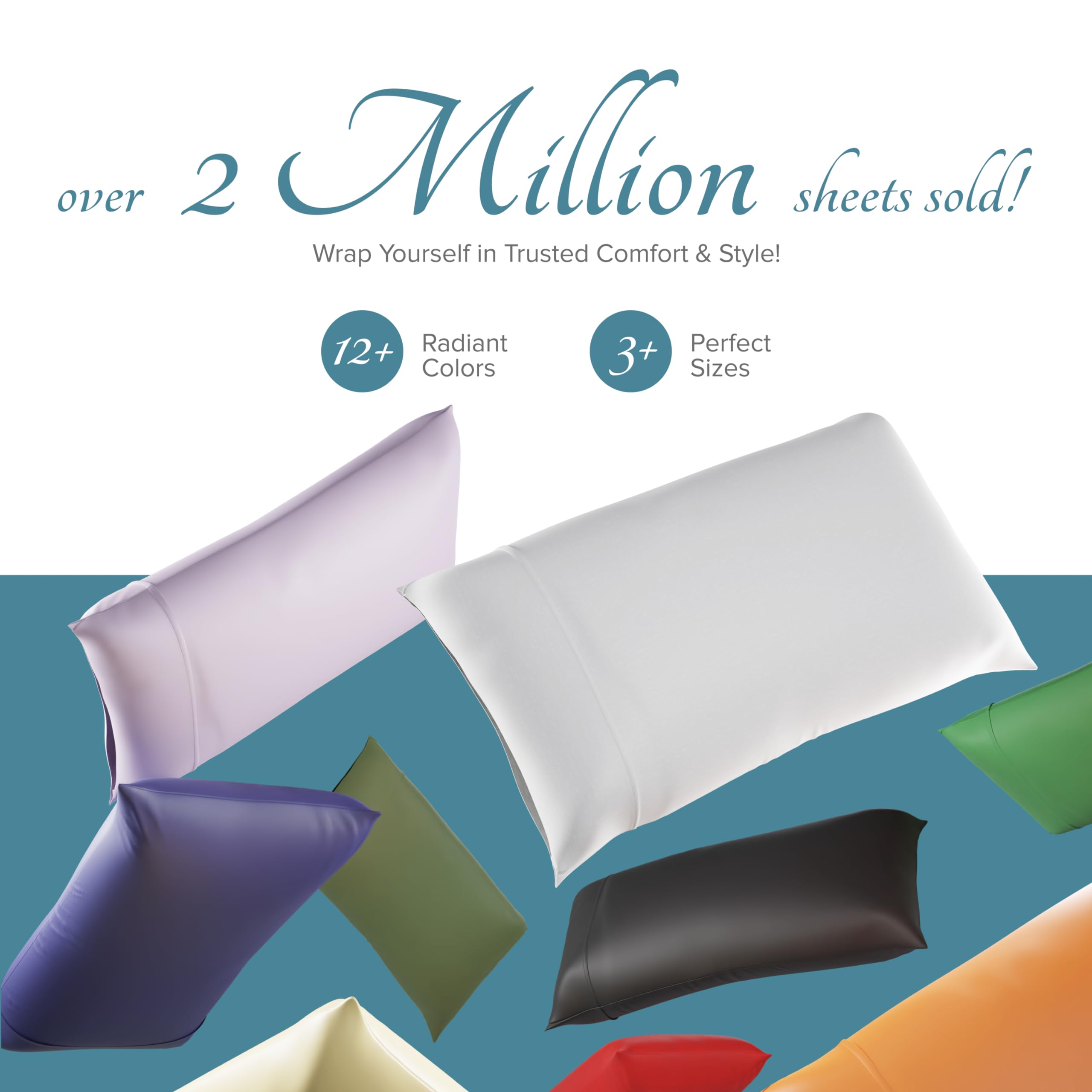 Luxury 1000 Thread Count Egyptian Cotton Sheets California King Size - 4 Piece Soft & Cooling Sateen Bedding Set with Extra Long Staple for Deep Pockets (Fits Up to 18
