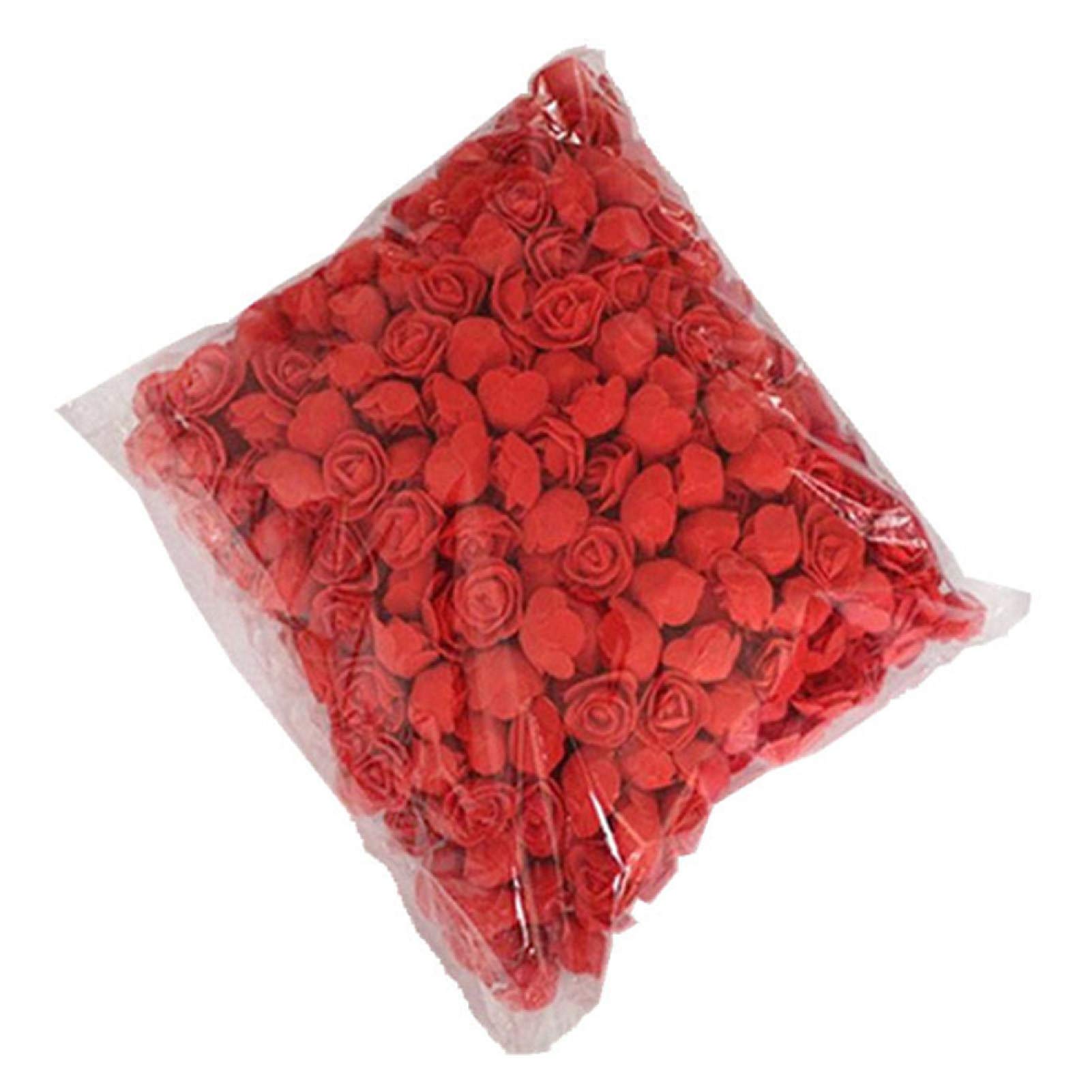500Pcs PE Foam Rose Head Artificial Flowers for DIY Bear Doll, Wedding Decorations, Home Party Decor - Red | Perfect for Bouquets, Gift Wrapping, and Craft Projects