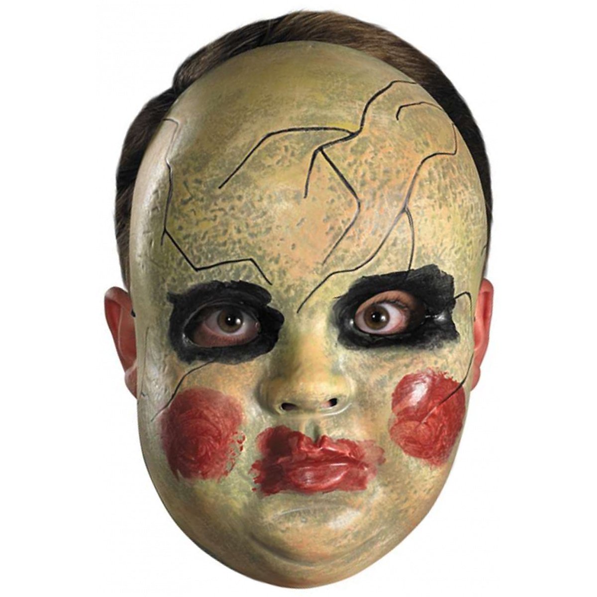 Baby Doll Face Mask - Cute & Creepy Costume Accessory for Halloween, Cosplay & Theatrical Performances