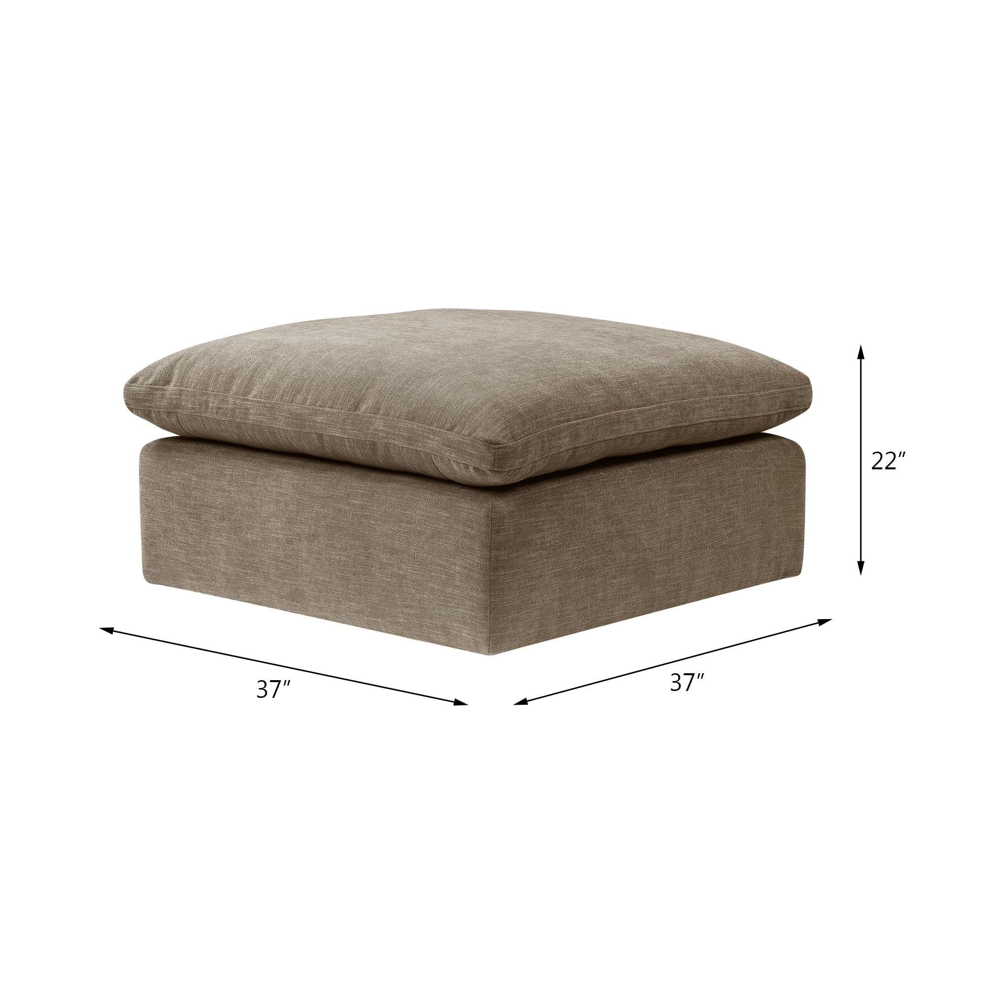 Acme Furniture Linen Upholstered Modular Ottoman with Storage - Beige Living Room Footrest, Bedroom Bench & Home Decor Accent Piece