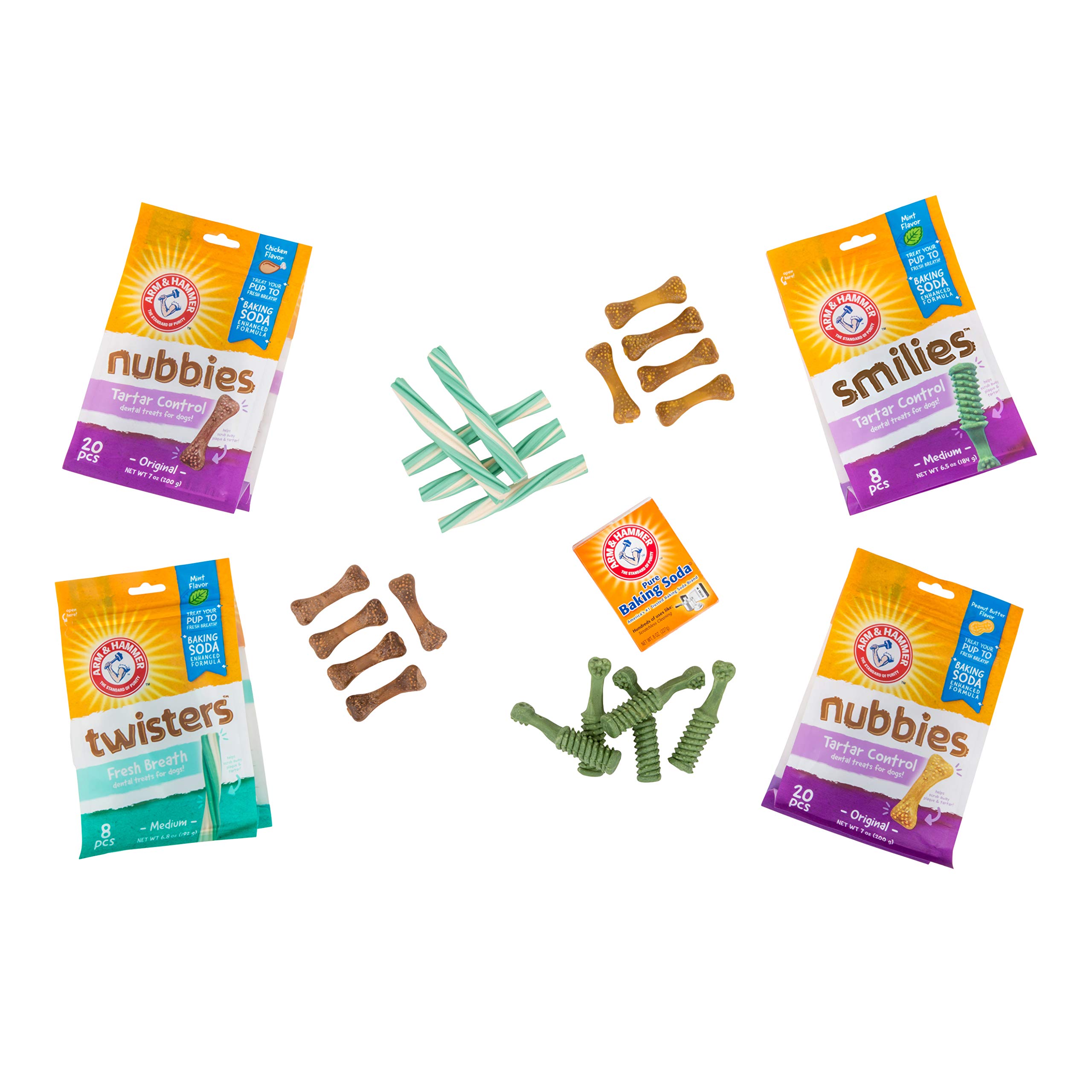 Arm & Hammer for Pets Nubbies Dental Treats for Dogs - Peanut Butter Flavor Dental Chews (80 Count, Pack of 4) | Fights Bad Breath, Plaque & Tartar Without Brushing | Perfect for Daily Oral Care & Training Rewards