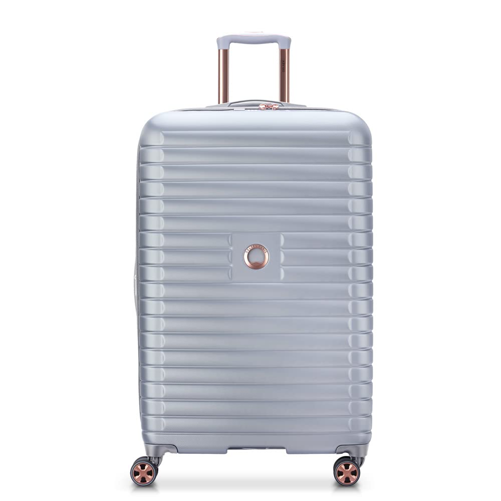Delsey Paris Cruise 3.0 Expandable Hardside Spinner Wheel Suitcase - 28 Inch Large Checked Luggage for Travel, Vacation & Business Trips | Platinum Color