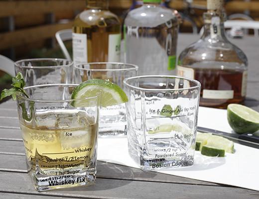 Premium 4-Piece Bartending Glasses Set - Cocktail, Whiskey, and Mixology Essentials for Home Bars & Parties