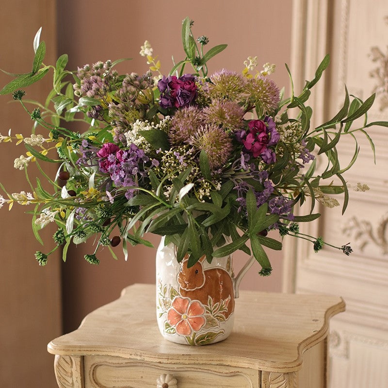 Elegant Faux Silk Floral Table Centerpiece - Large Artificial Flower Arrangement for Bedroom, Living Room Decor | Perfect for Wedding, Party & Home Interior Design
