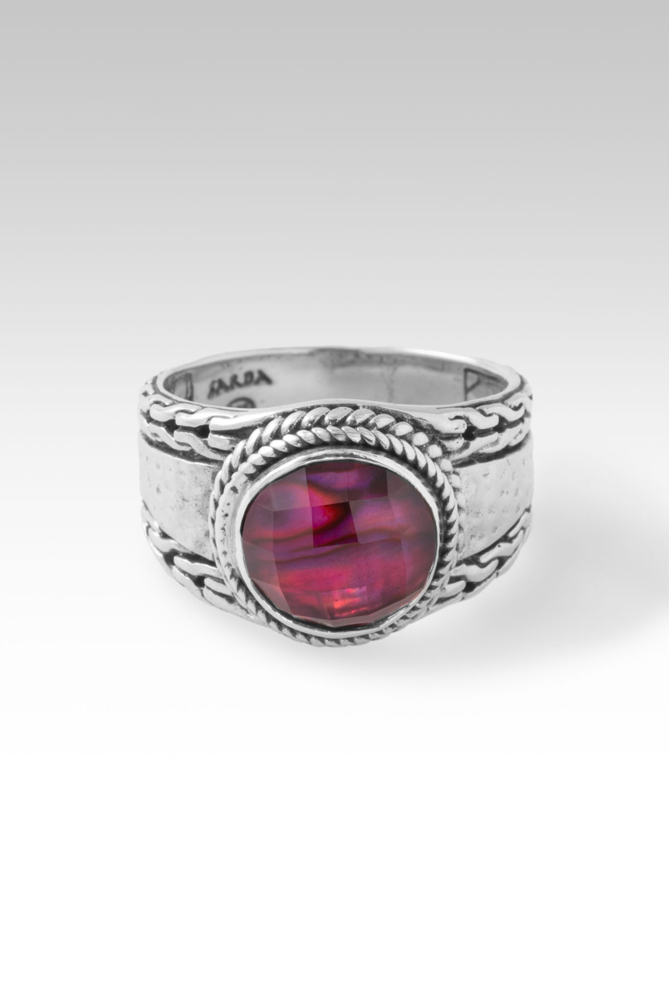 Pink Purple Abalone Spiritual Splendor Ring™ - Elegant Handmade Jewelry for Women, Boho Chic Accessory for Meditation, Yoga & Special Occasions