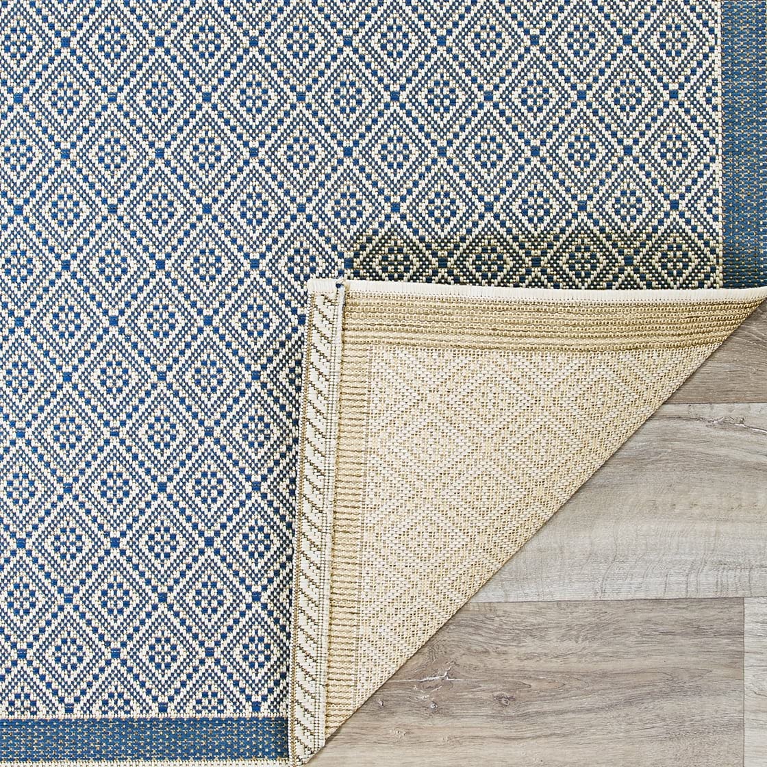 Premium Blue Ivory Indoor Outdoor Area Rug 7'6
