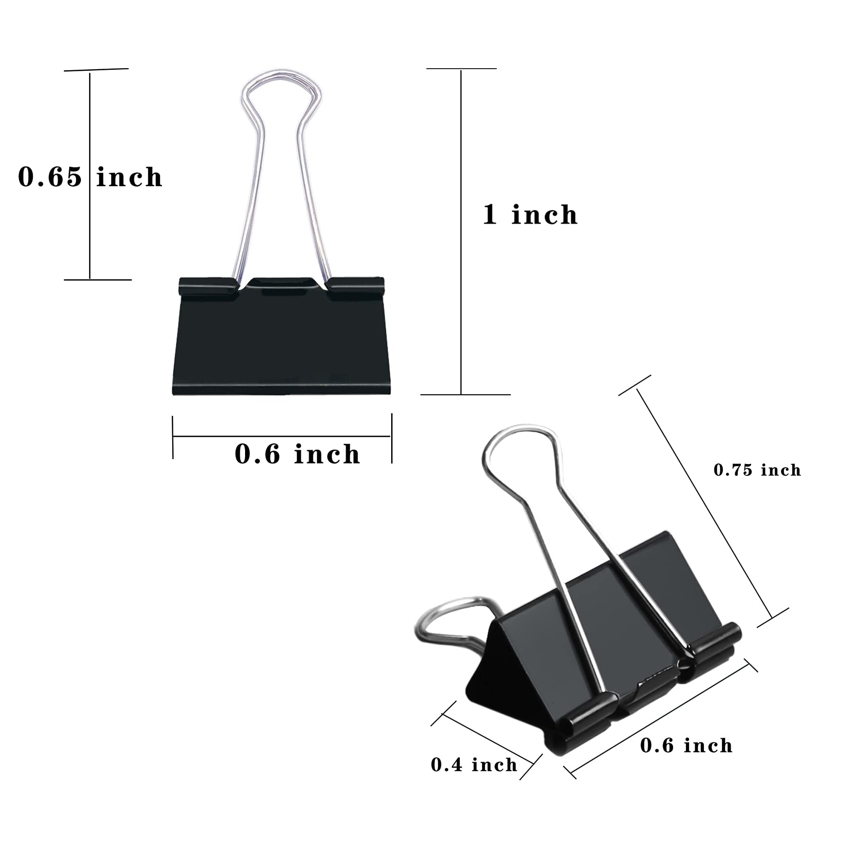 240 Pcs Small Binder Clips 0.6 Inch/15mm - Black Coated Office Paper Clips with Tight Grip for Organizing Documents, School Projects, Home Office Supplies & Crafting