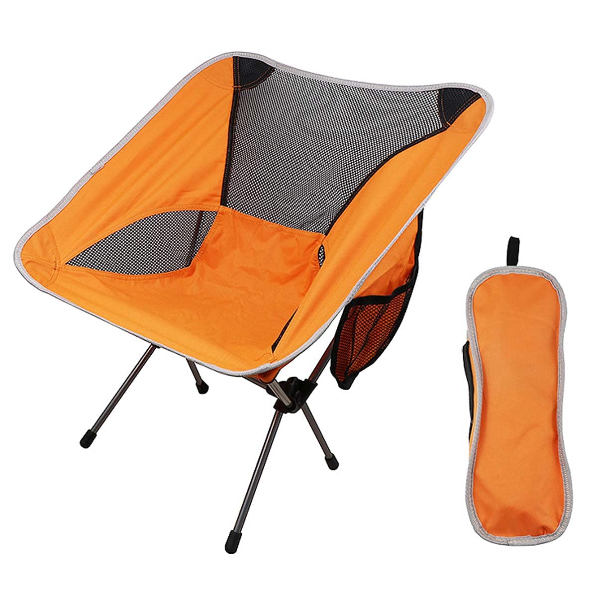 HYDL Lightweight Folding Beach Chair for Adults - Portable with Carry Bag, Comfortable Deep Seat, Quick Setup Camping Chair - Perfect for Beach, Backpacking, Travel, Hiking & Outdoor Activities - Orange