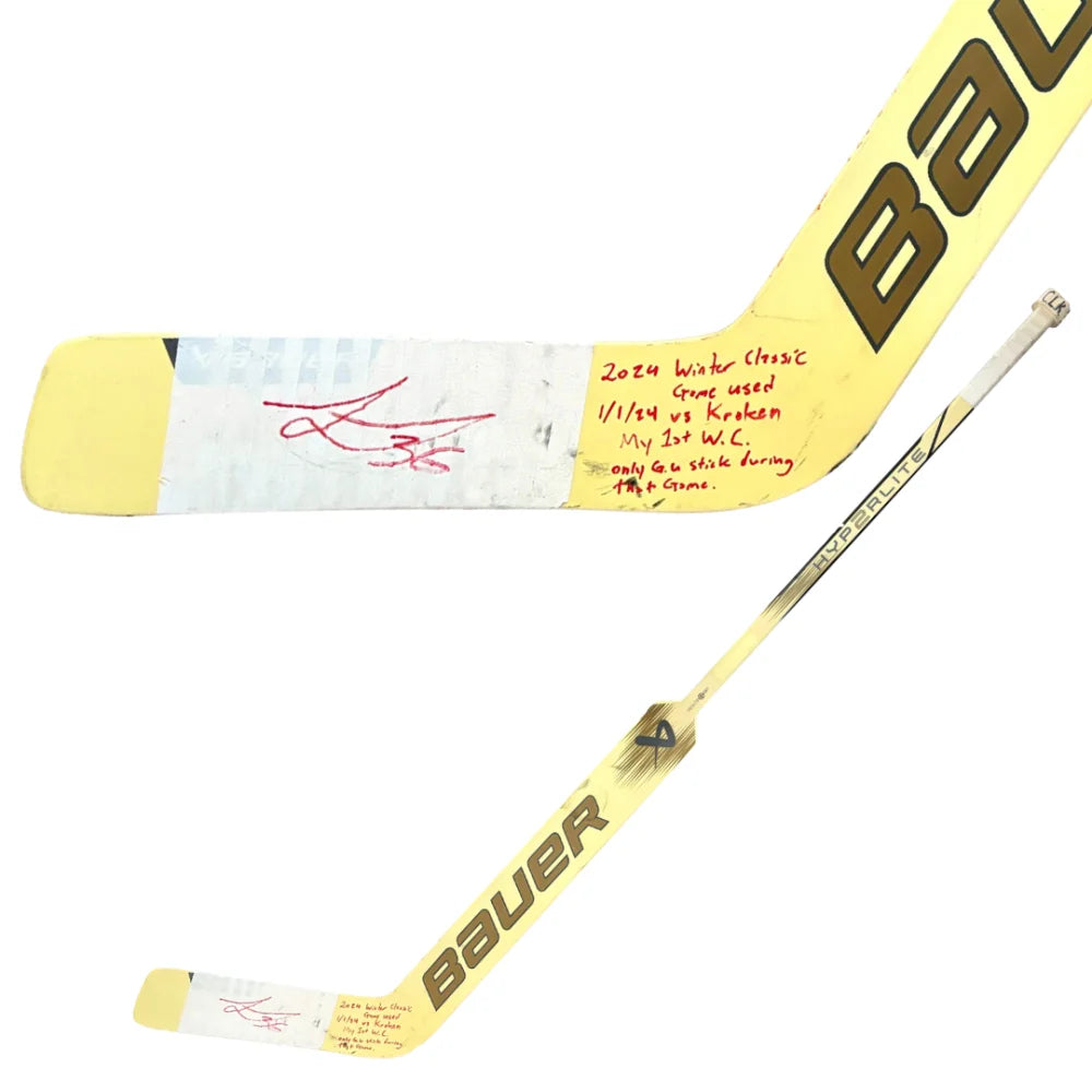 Logan Thompson Autographed 2024 Winter Classic Game Used Hockey Stick - Vegas Golden Knights vs Seattle Kraken - Collectible Memorabilia for NHL Fans & Sports Enthusiasts