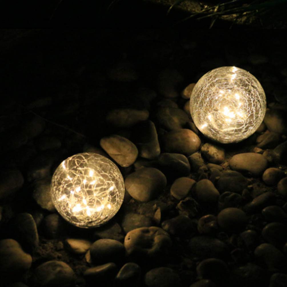 Solar Powered Garden Lights - Waterproof Crack Design for Lawn & Yard Decor - Outdoor Solar Ground Lights for Pathways, Patio & Landscape - Energy Efficient Night Lighting for Garden, Driveway & Backyard