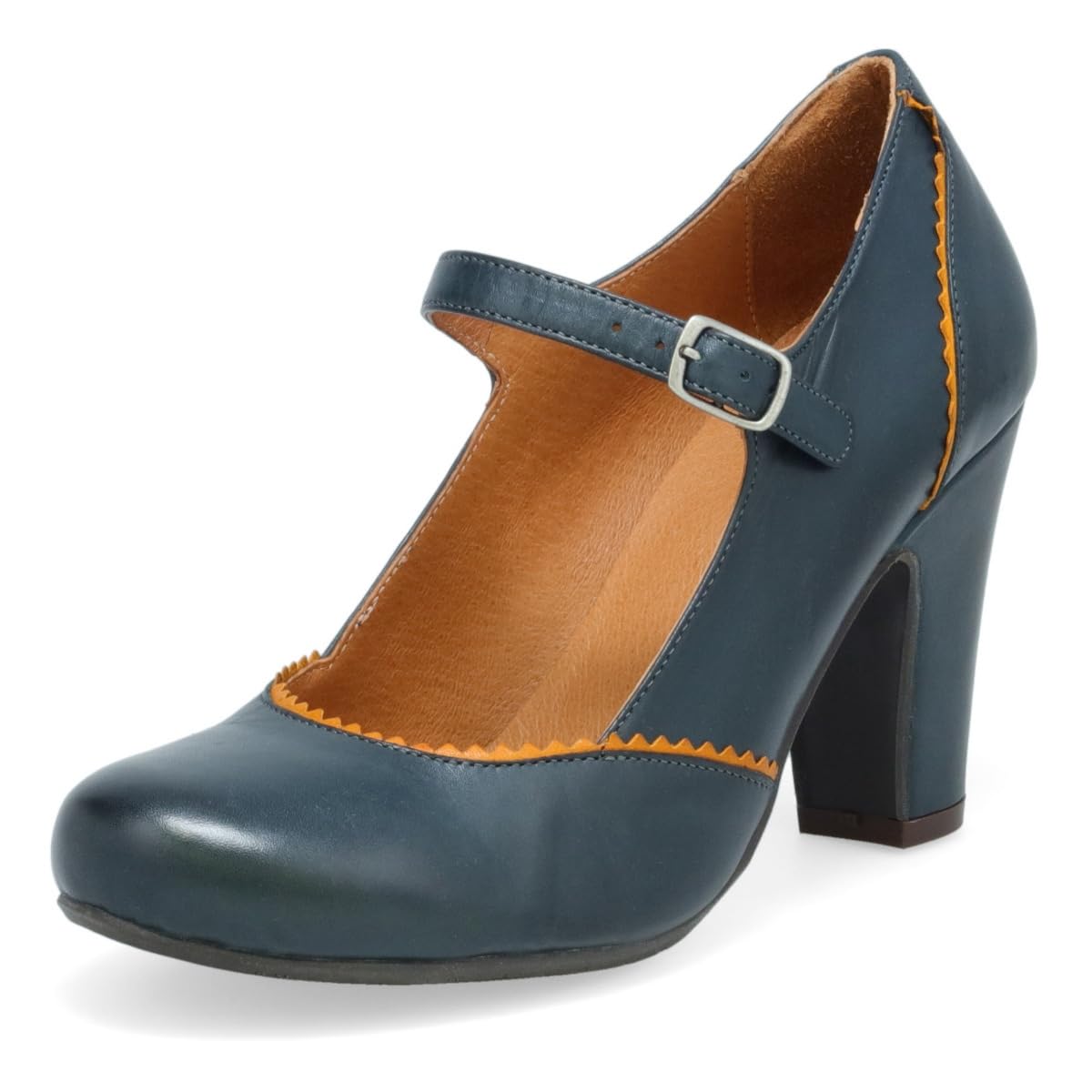 Miz Mooz Kettle Women's Mary Jane Pumps - Comfortable Low Heel Dress Shoes for Work, Office & Wedding | Classic Leather Slip-On Pumps with Buckle Strap