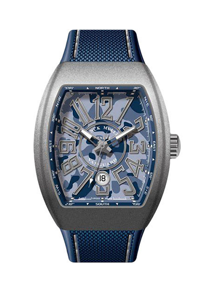 Franck Muller Vanguard Blue Camouflage Titanium Men's Watch - Luxury Swiss Automatic Timepiece for Business, Sports & Formal Occasions